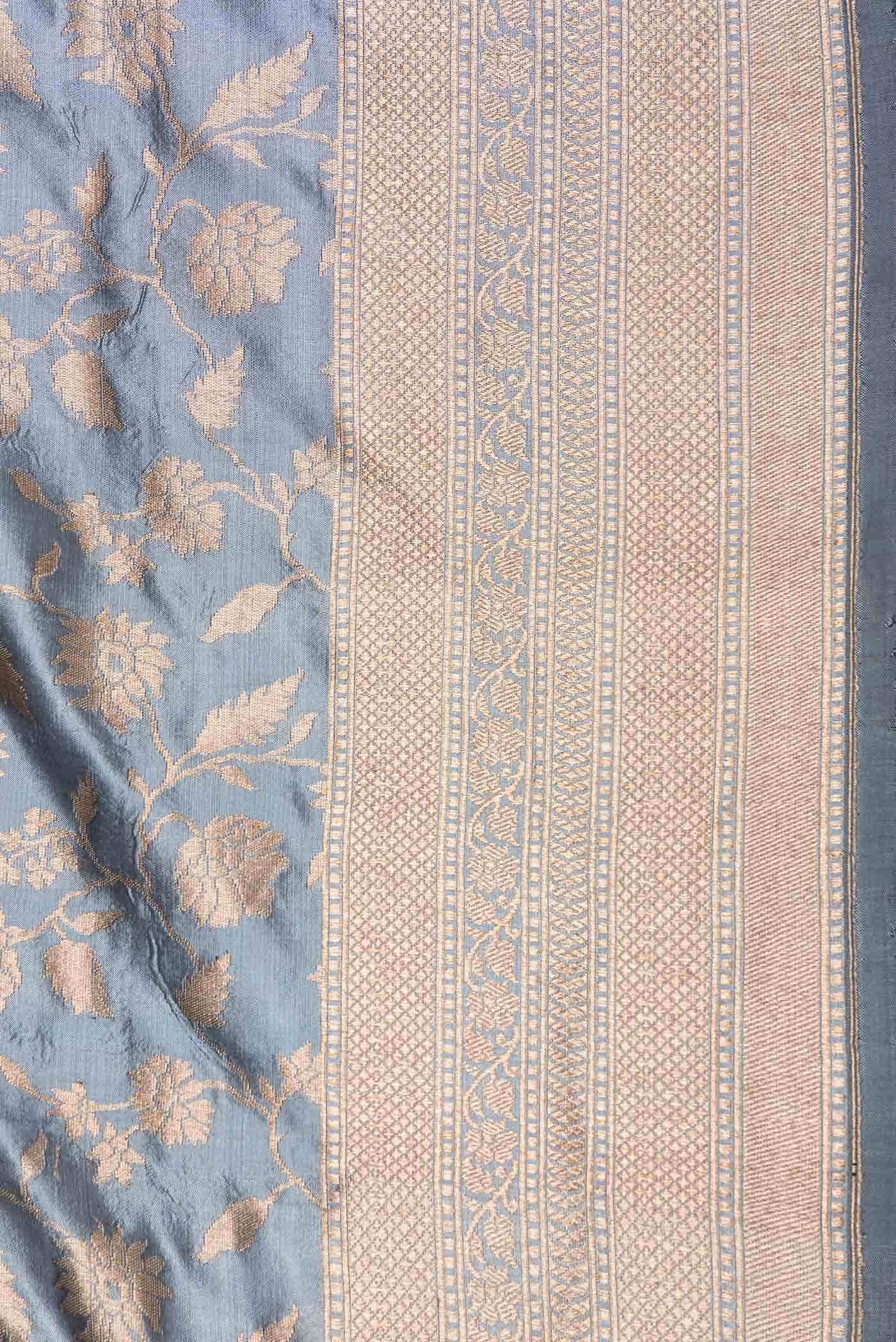 Grey Dual Tone Banarasi Silk Saree