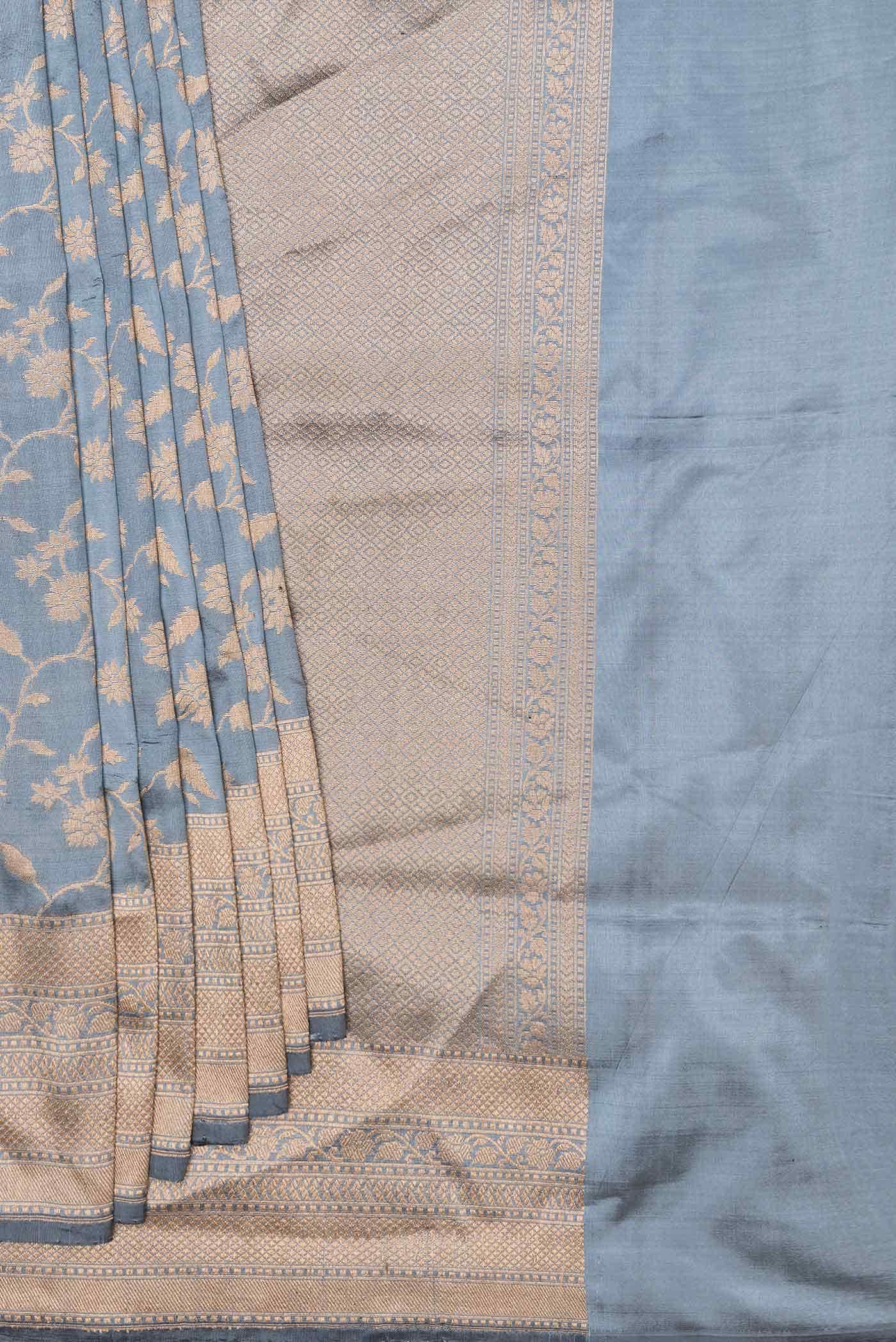 Grey Dual Tone Banarasi Silk Saree