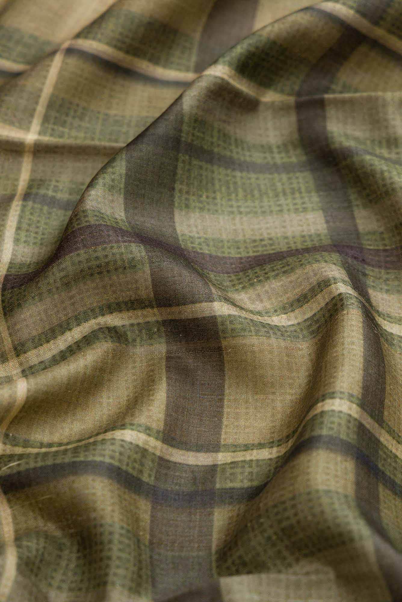 Green Dual Tone Tussar Silk Saree