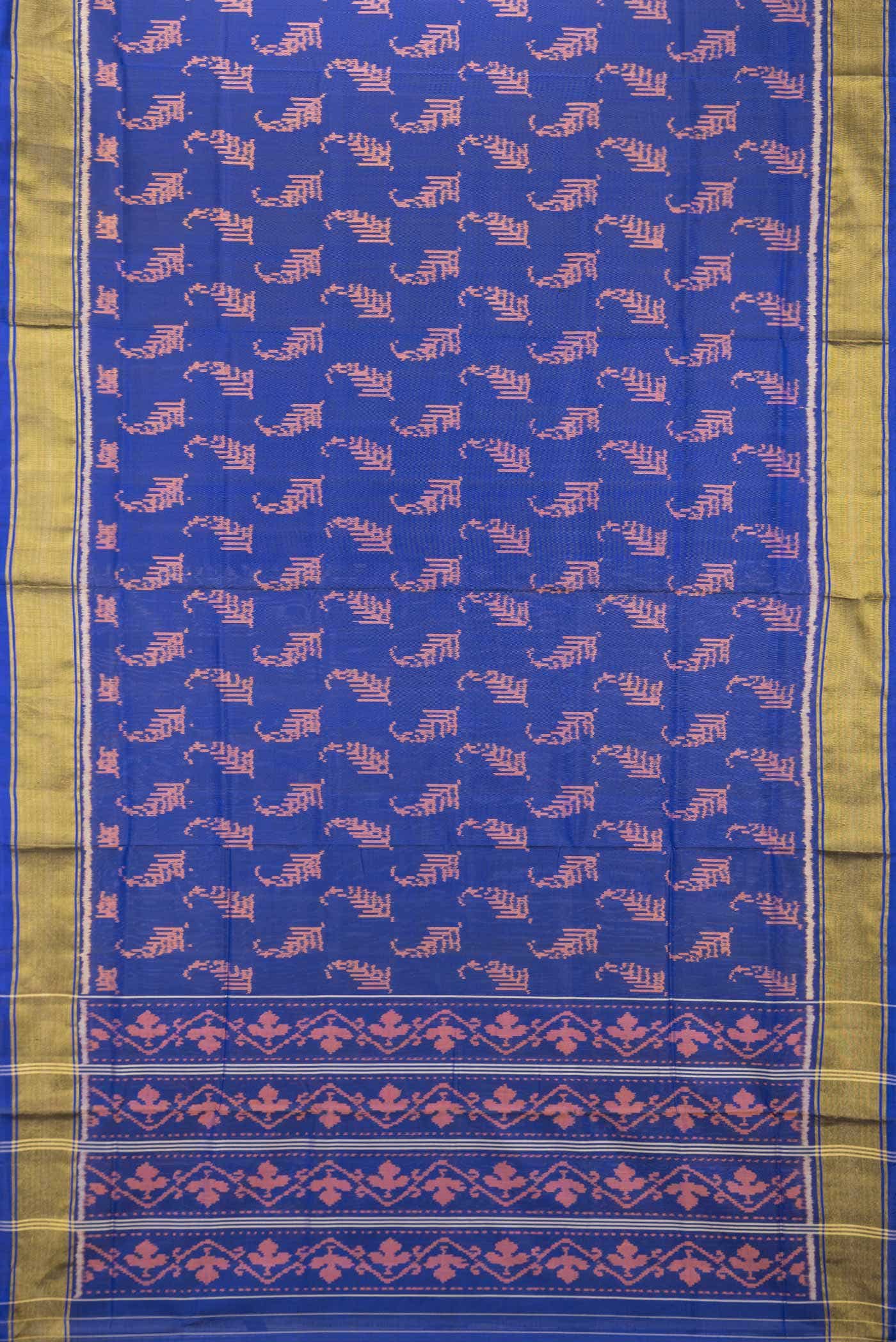 Royal Blue Dual Tone Rajkot Patola Silk Saree