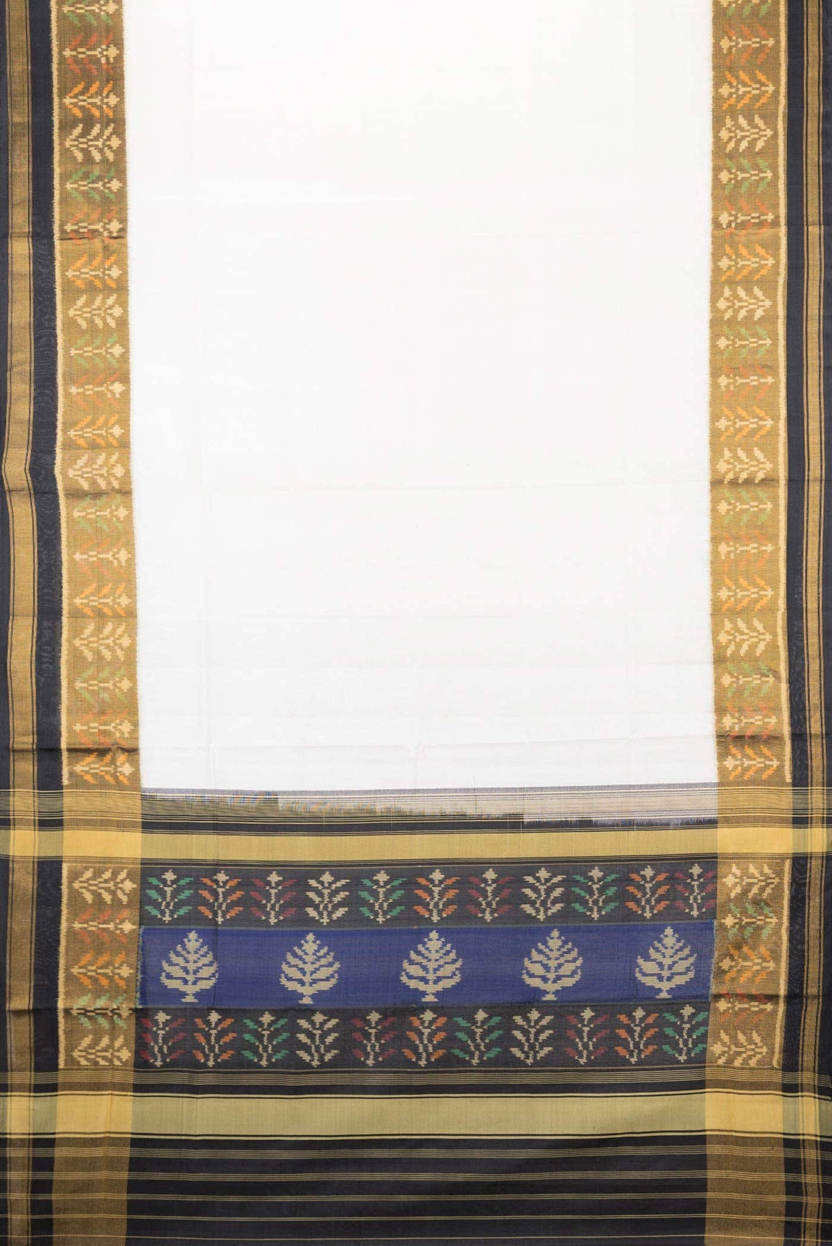 Off White Rajkot Patola Silk Saree