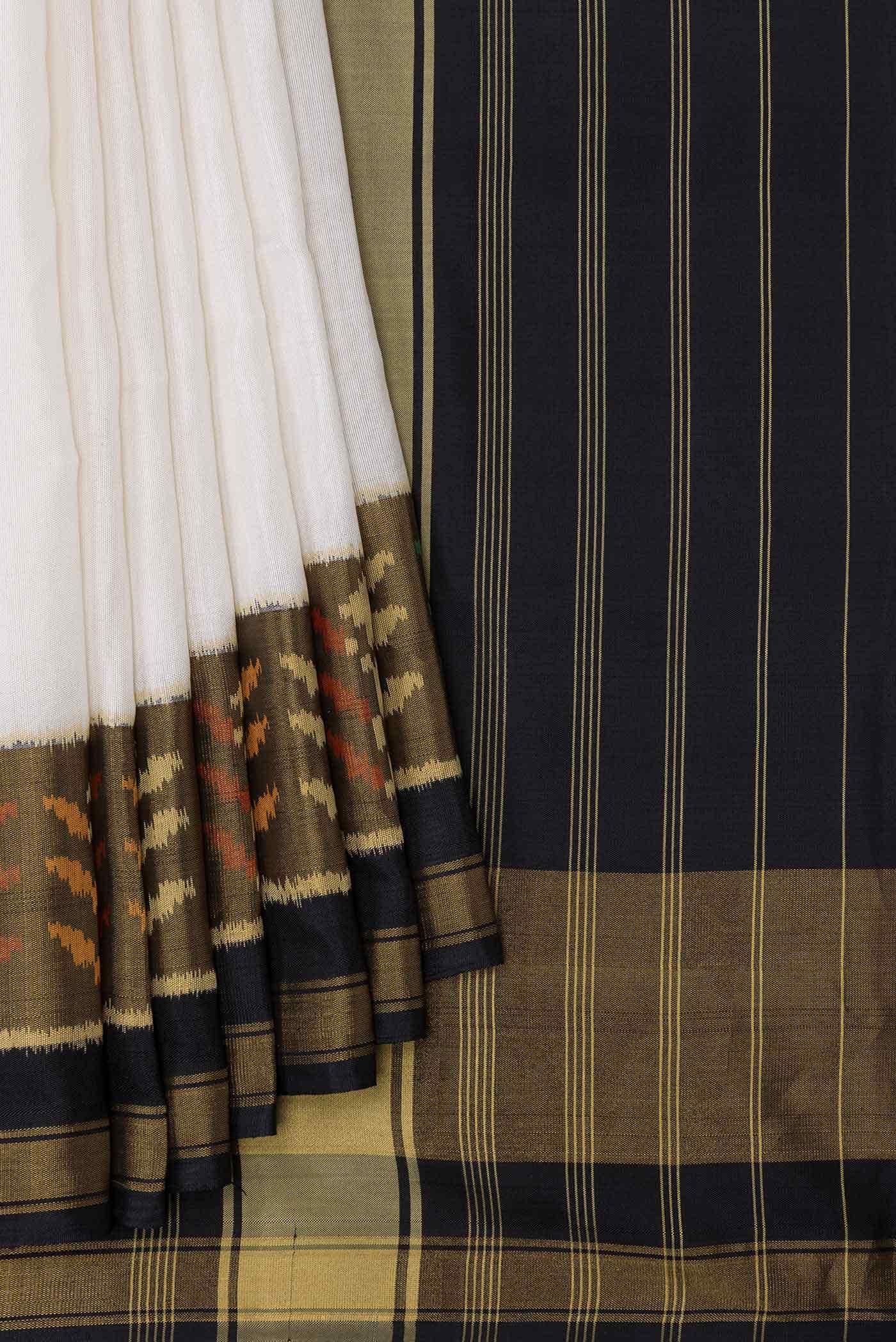 Off White Rajkot Patola Silk Saree