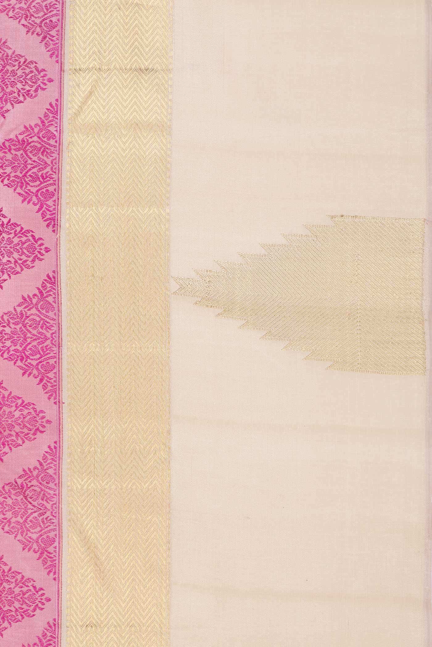 Pure Silk Pure Zari Pink Dual Tone Kanchipuram Saree