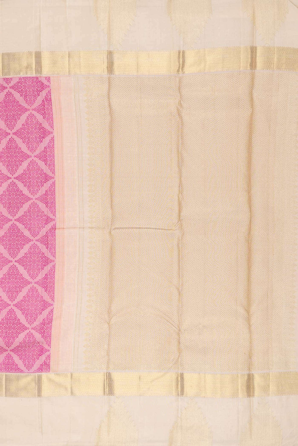 Pure Silk Pure Zari Pink Dual Tone Kanchipuram Saree