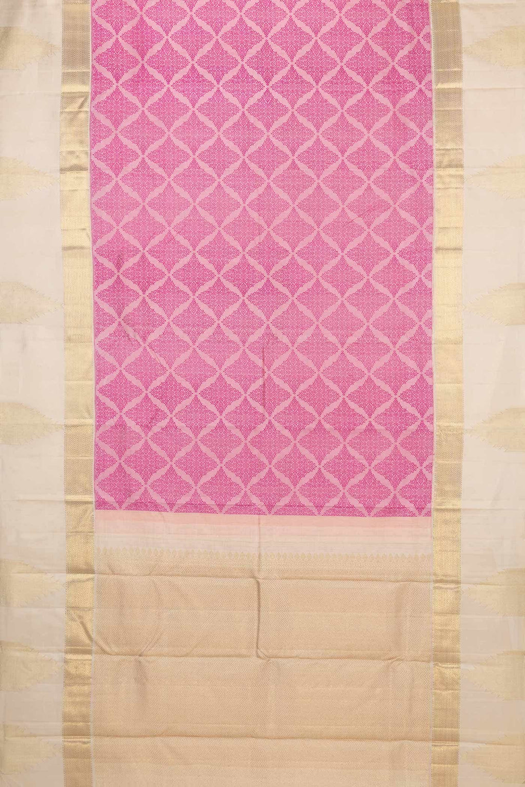 Pure Silk Pure Zari Pink Dual Tone Kanchipuram Saree