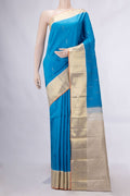 Pure Silk Pure Zari Sky Blue Dual Tone Kanchipuram Saree
