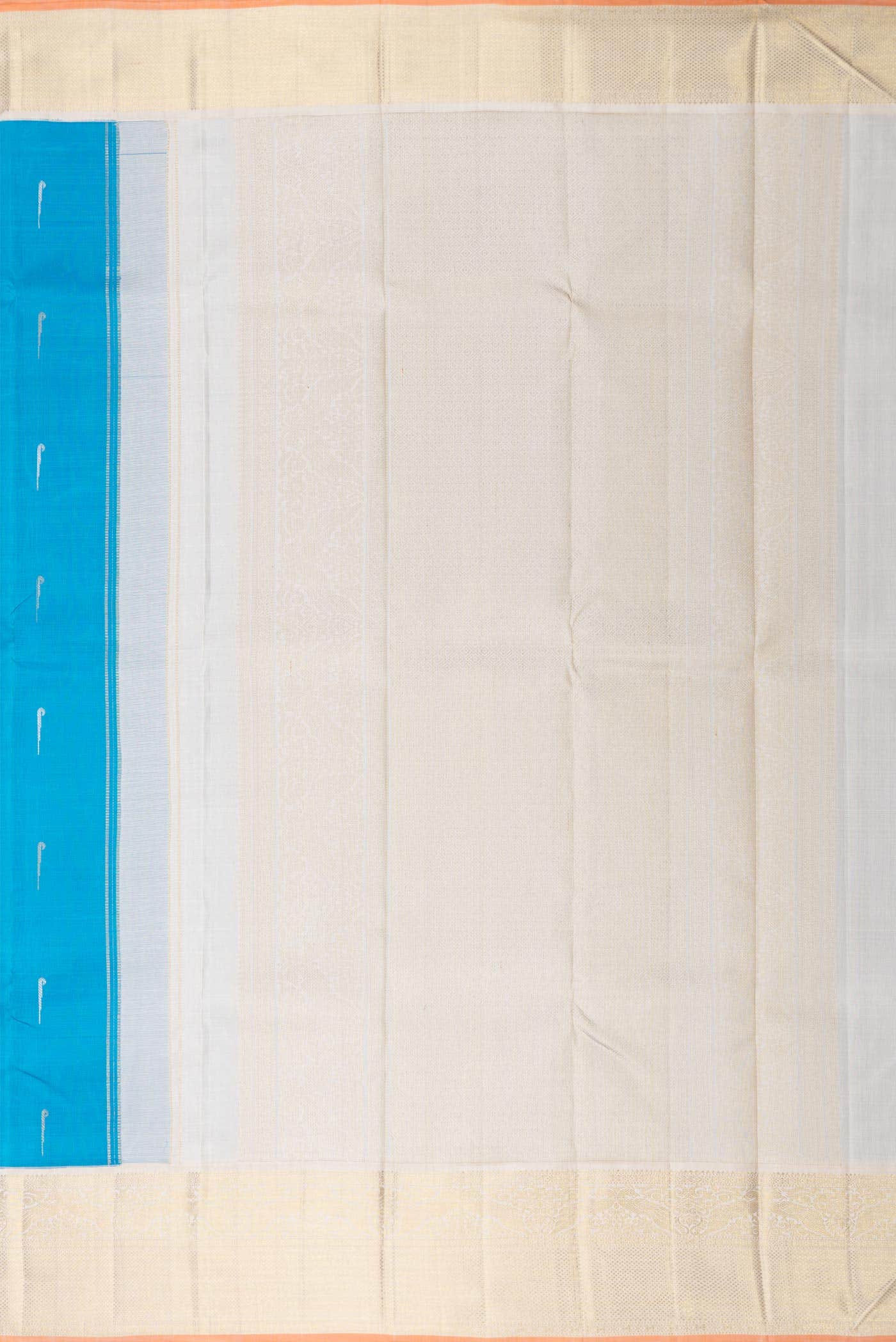 Pure Silk Pure Zari Sky Blue Dual Tone Kanchipuram Saree