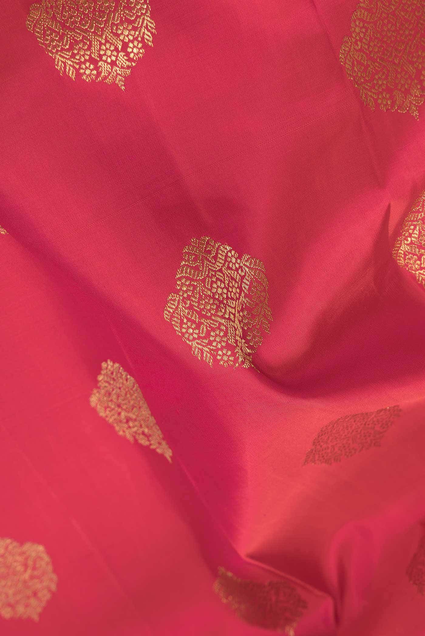 Pure Silk Pure Zari Dark Pink Dual Tone Kanchipuram Saree