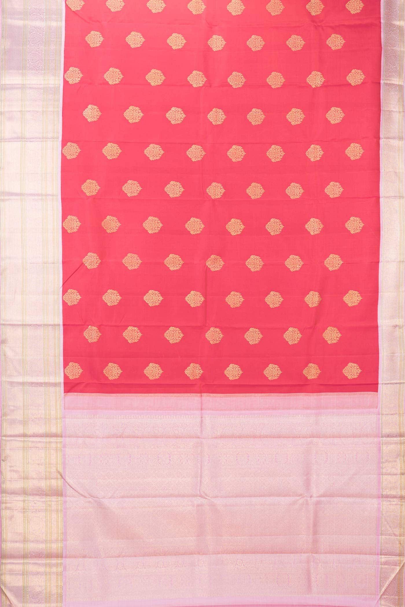 Pure Silk Pure Zari Dark Pink Dual Tone Kanchipuram Saree