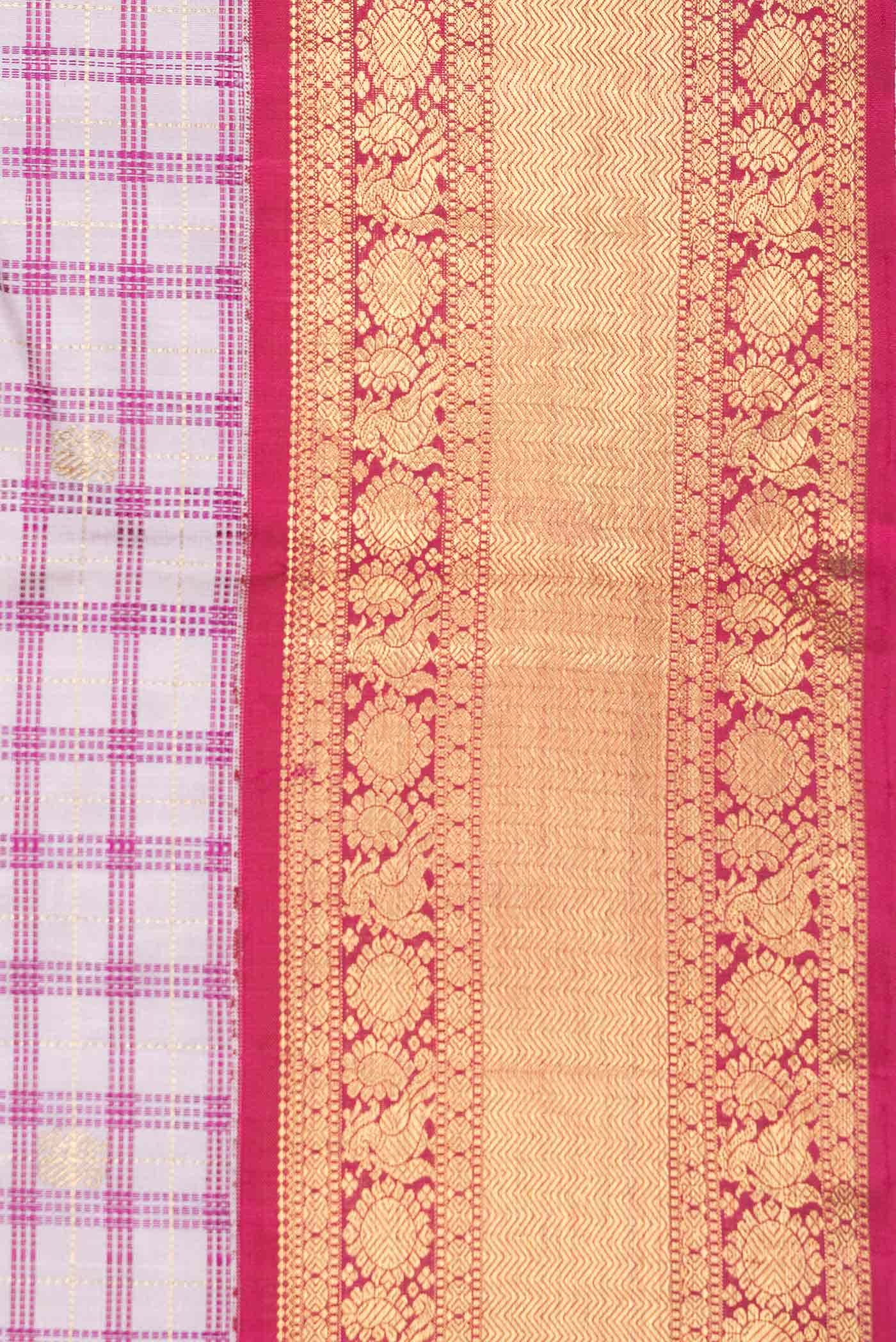 Pure Silk Pure Zari Grey Dual Tone Kanchipuram Saree