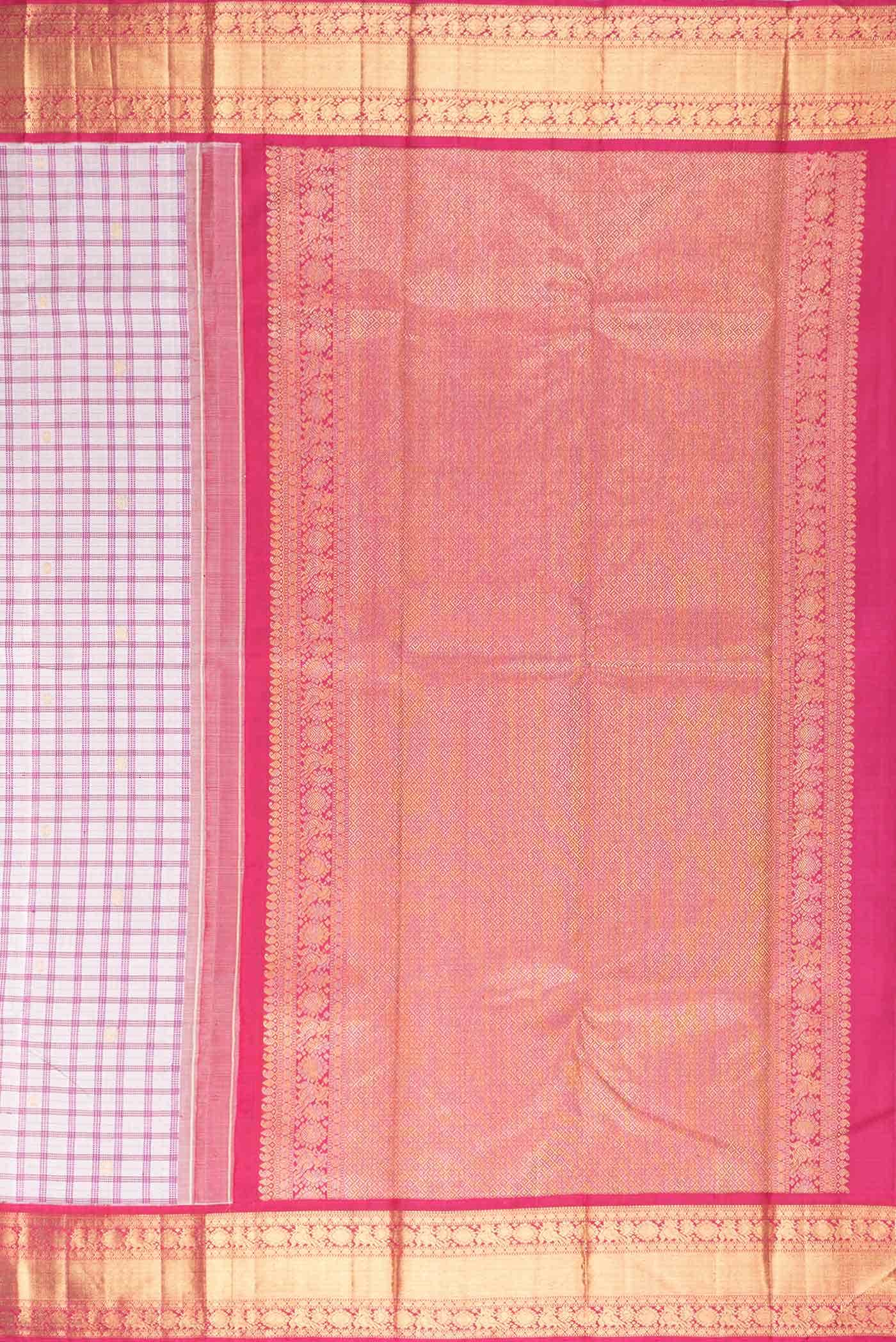 Pure Silk Pure Zari Grey Dual Tone Kanchipuram Saree