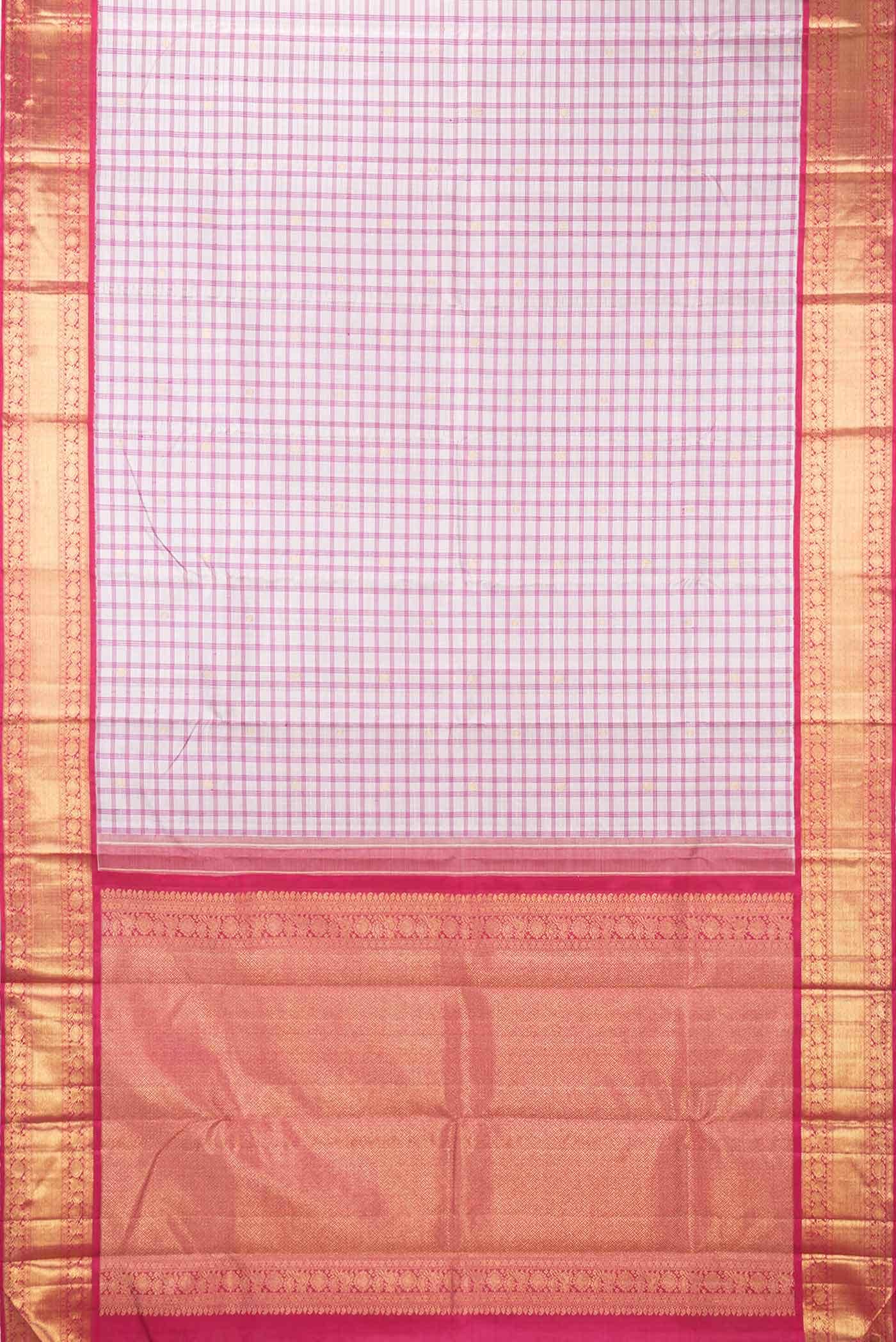Pure Silk Pure Zari Grey Dual Tone Kanchipuram Saree