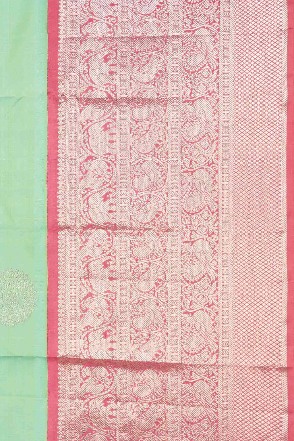 Light Green Dual Tone Kanchipuram Silk Saree