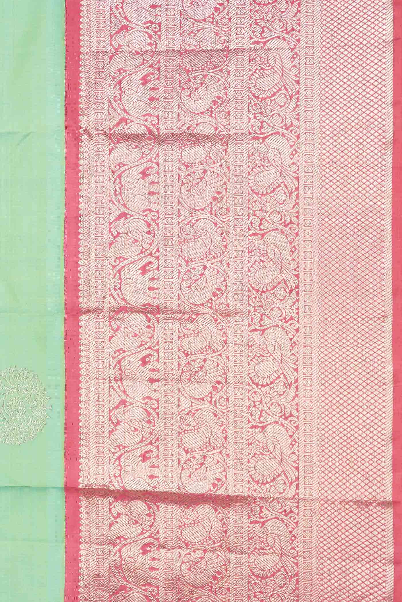 Light Green Dual Tone Kanchipuram Silk Saree