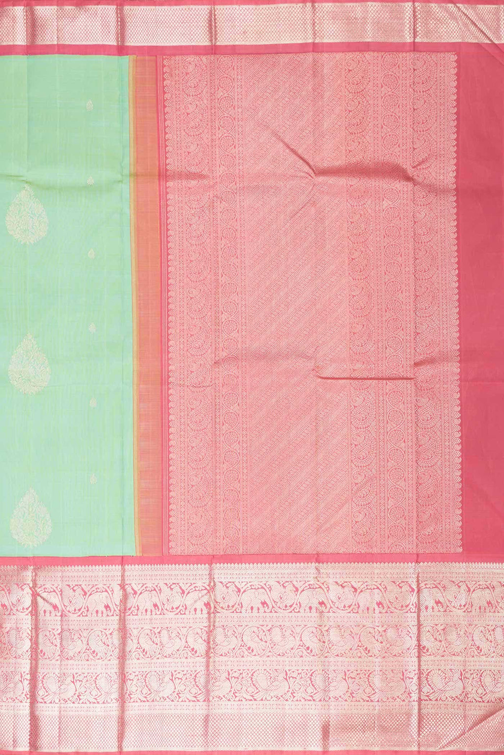 Light Green Dual Tone Kanchipuram Silk Saree