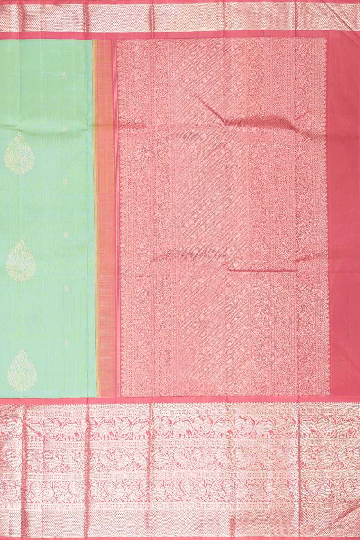Light Green Dual Tone Kanchipuram Silk Saree