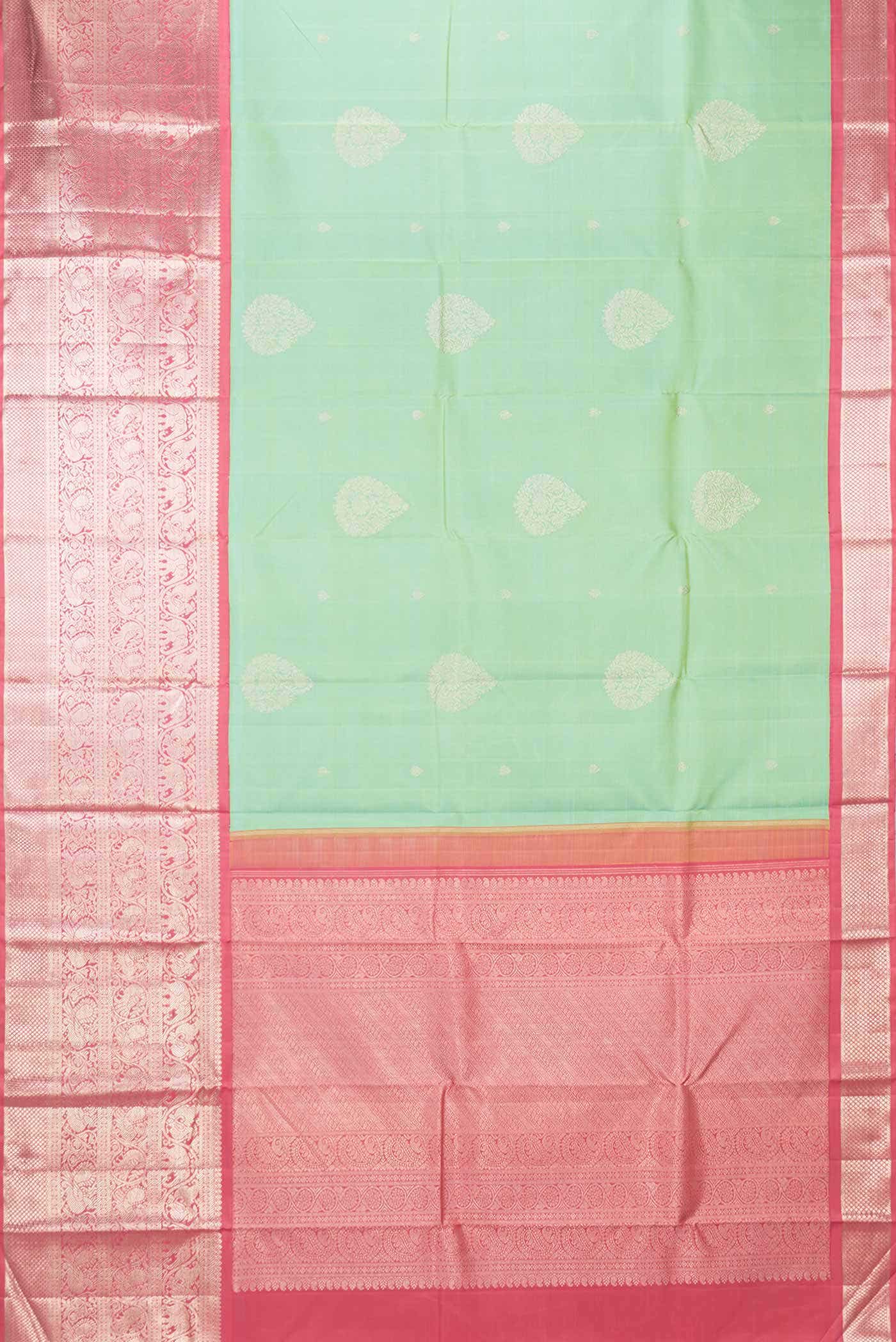 Light Green Dual Tone Kanchipuram Silk Saree