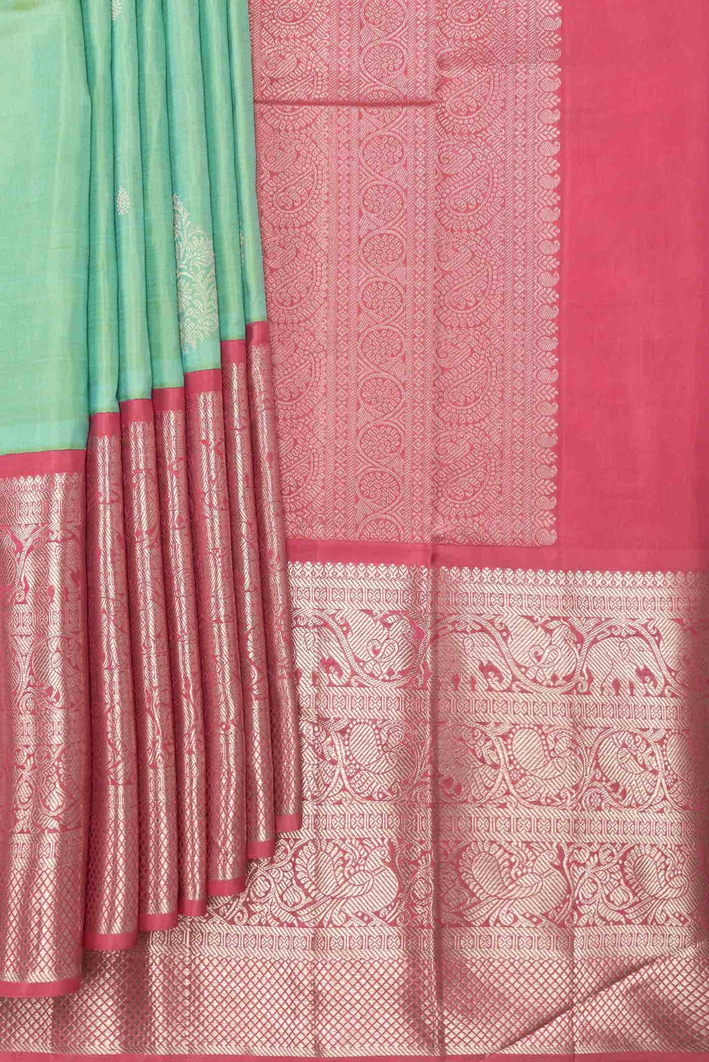 Light Green Dual Tone Kanchipuram Silk Saree