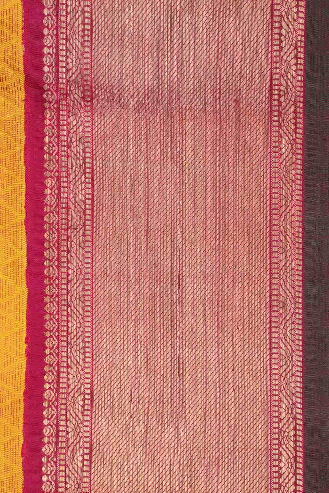 Pure Silk Pure Zari Yellow Kanchipuram Saree