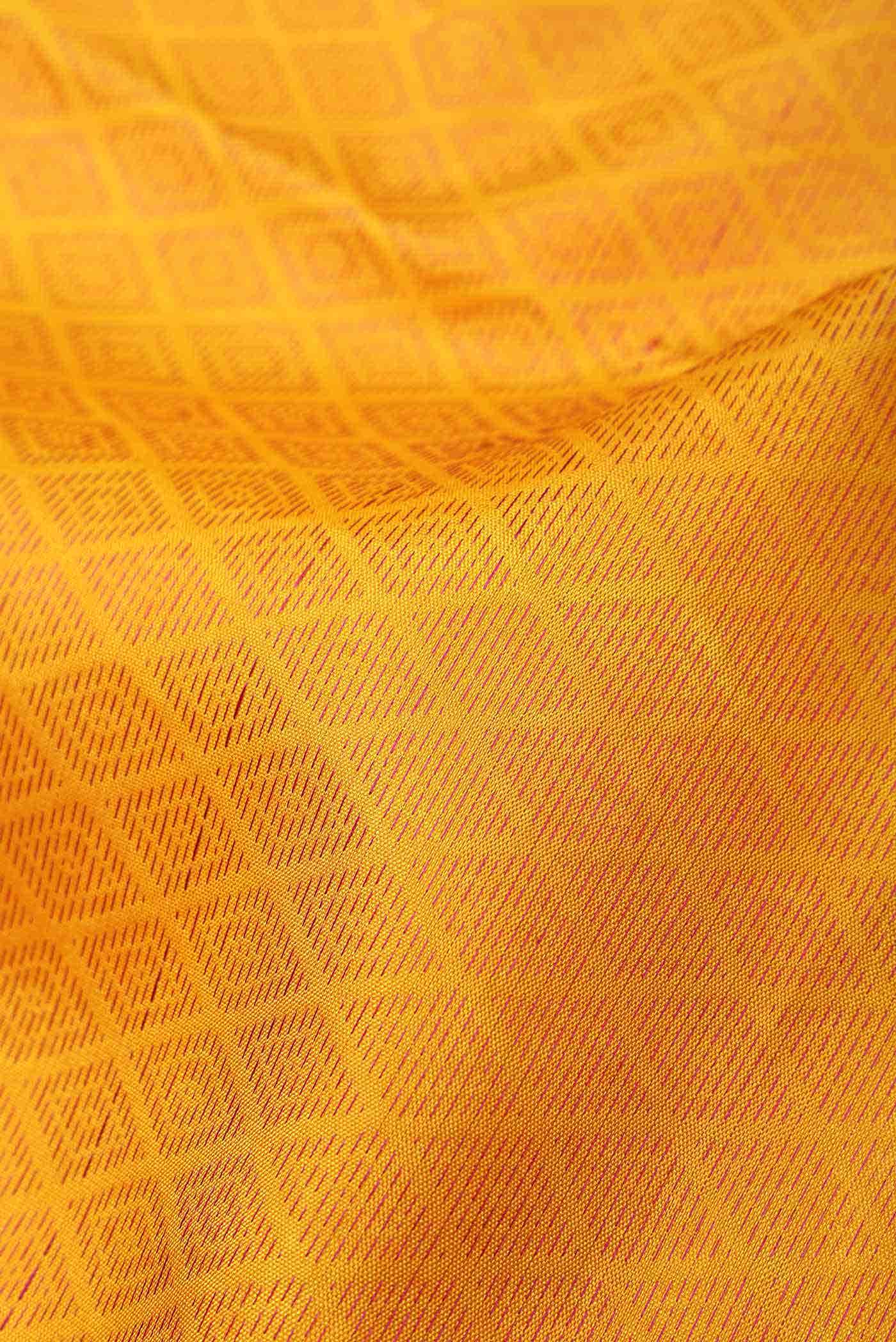 Pure Silk Pure Zari Yellow Kanchipuram Saree