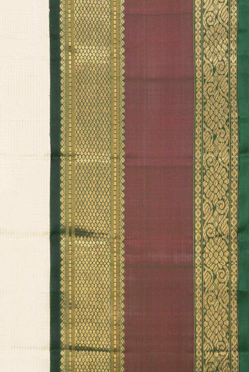 Pure Silk Pure Zari Sandal Dual Tone Kanchipuram Saree