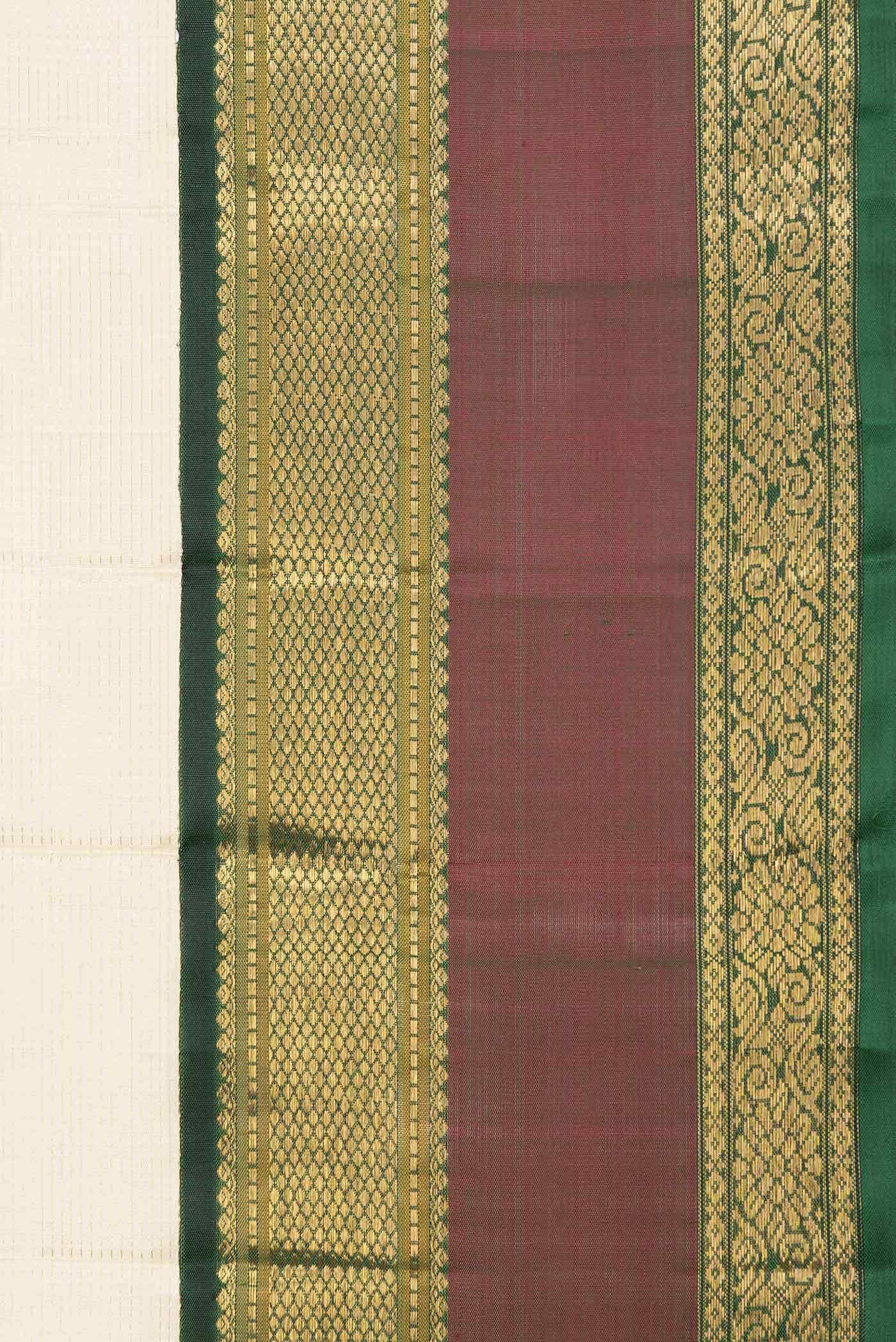 Pure Silk Pure Zari Sandal Dual Tone Kanchipuram Saree