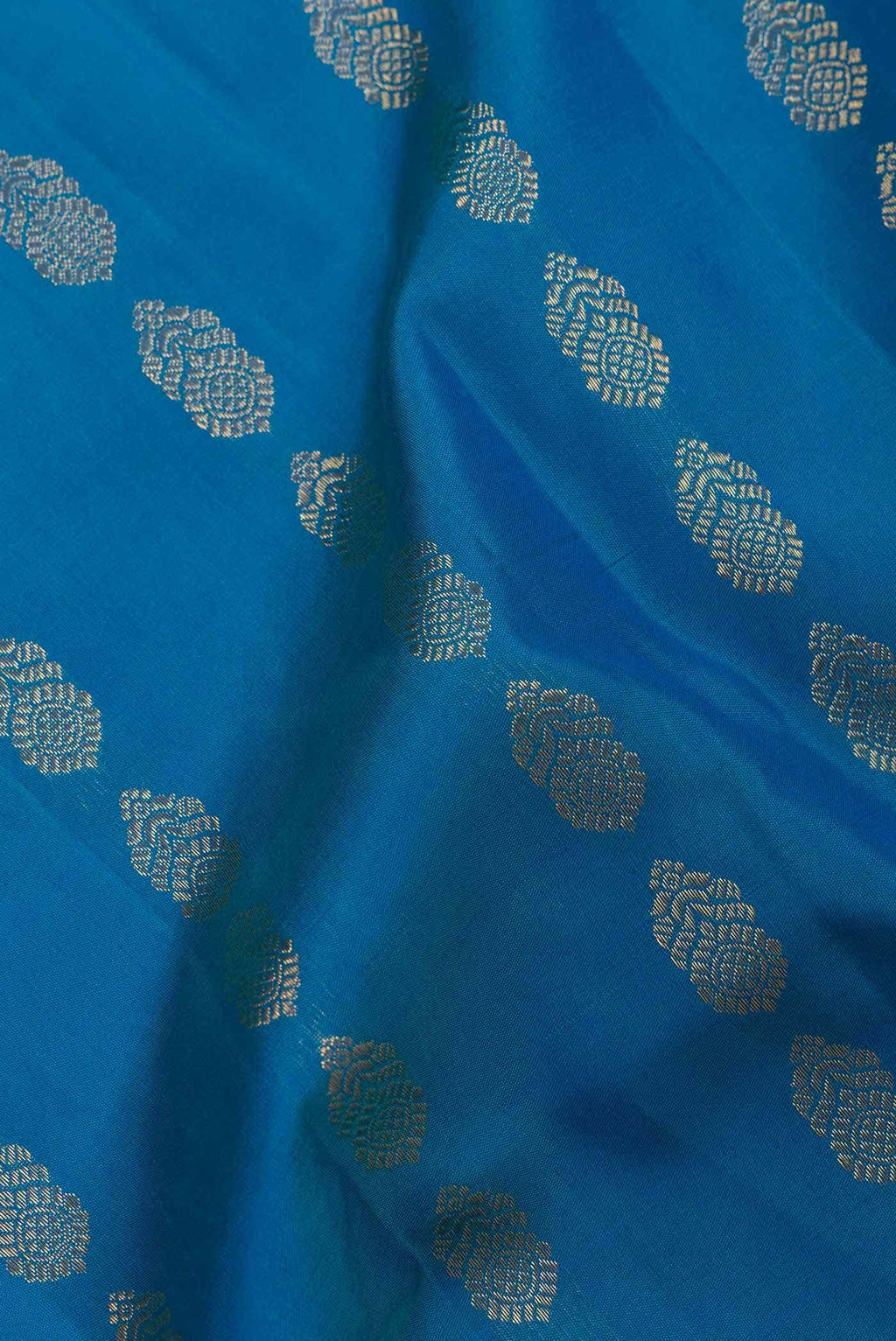 Pure Silk Pure Zari Aqua Blue Dual Tone Kanchipuram Saree
