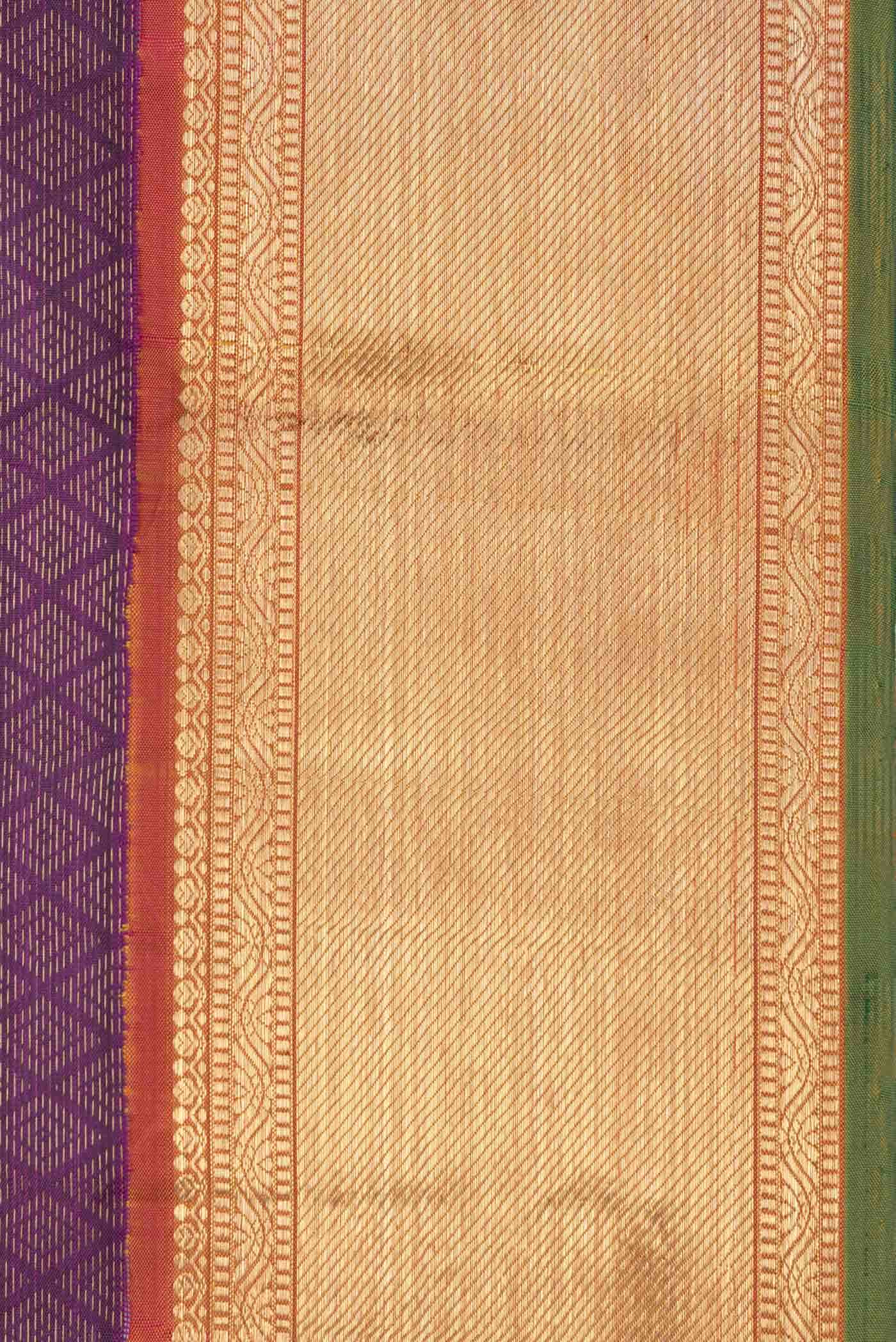 Pure Silk Pure Zari Purple Dual Tone Kanchipuram Saree