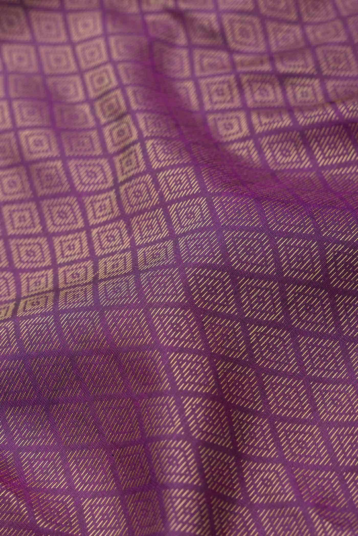 Pure Silk Pure Zari Purple Dual Tone Kanchipuram Saree
