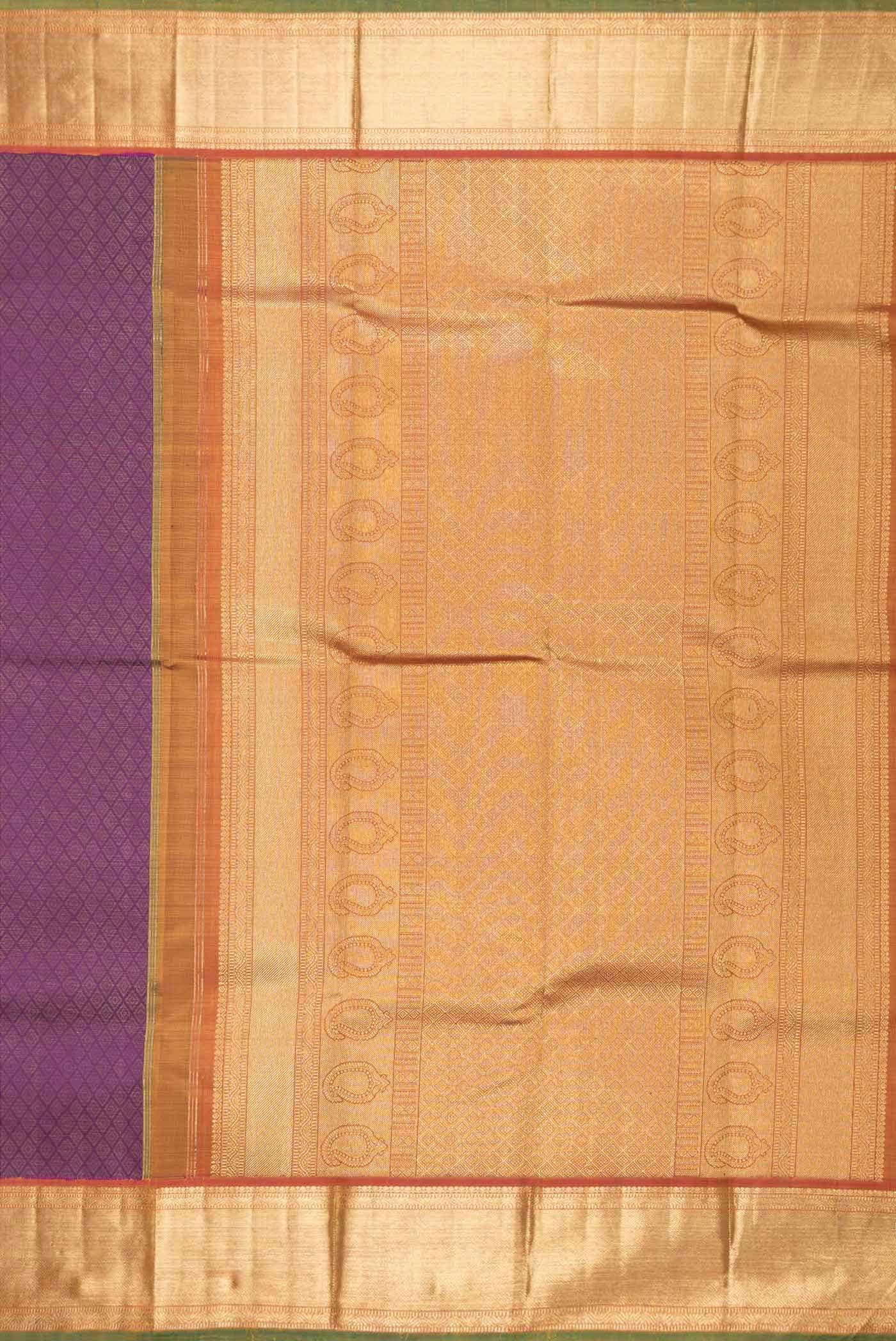 Pure Silk Pure Zari Purple Dual Tone Kanchipuram Saree