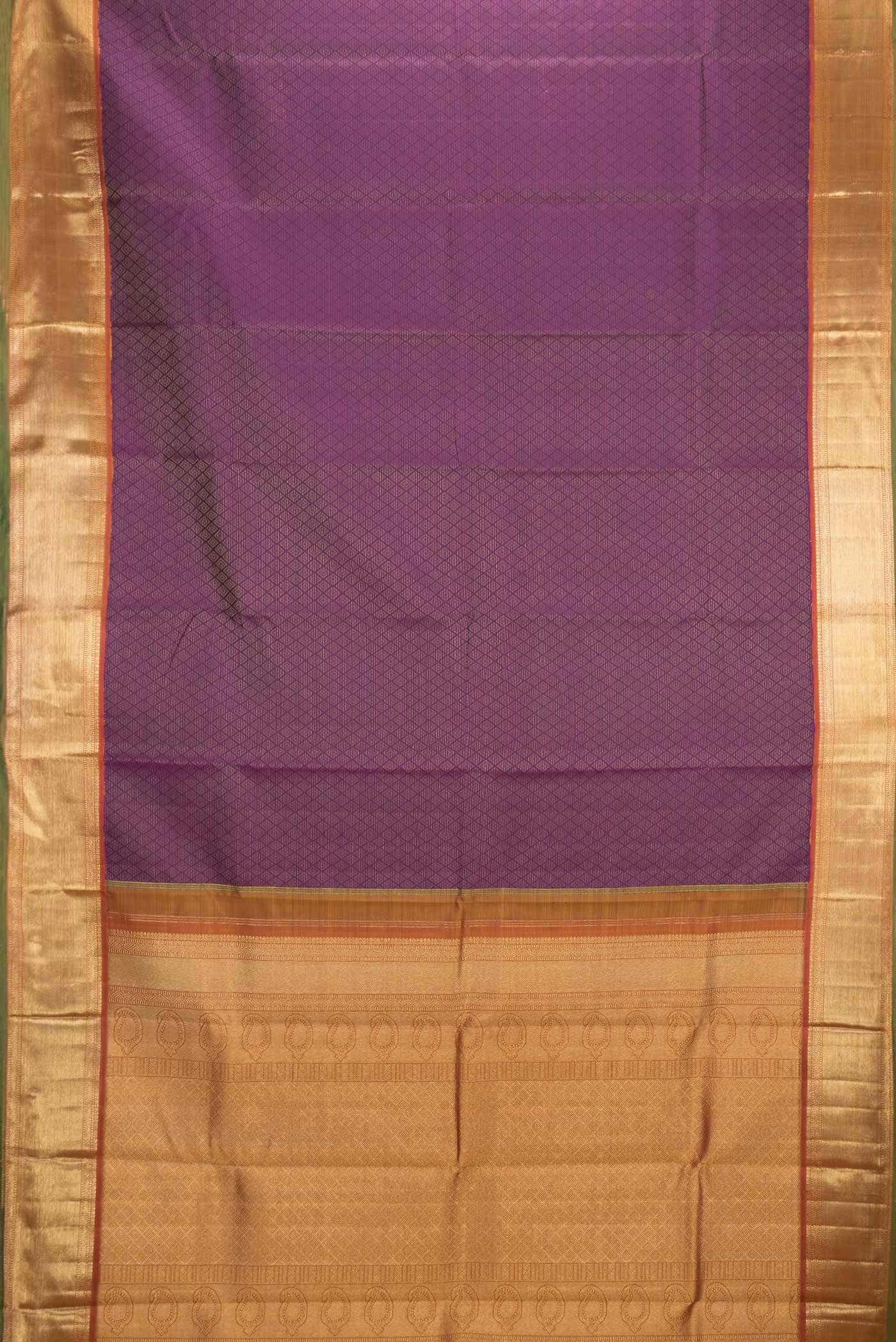 Pure Silk Pure Zari Purple Dual Tone Kanchipuram Saree