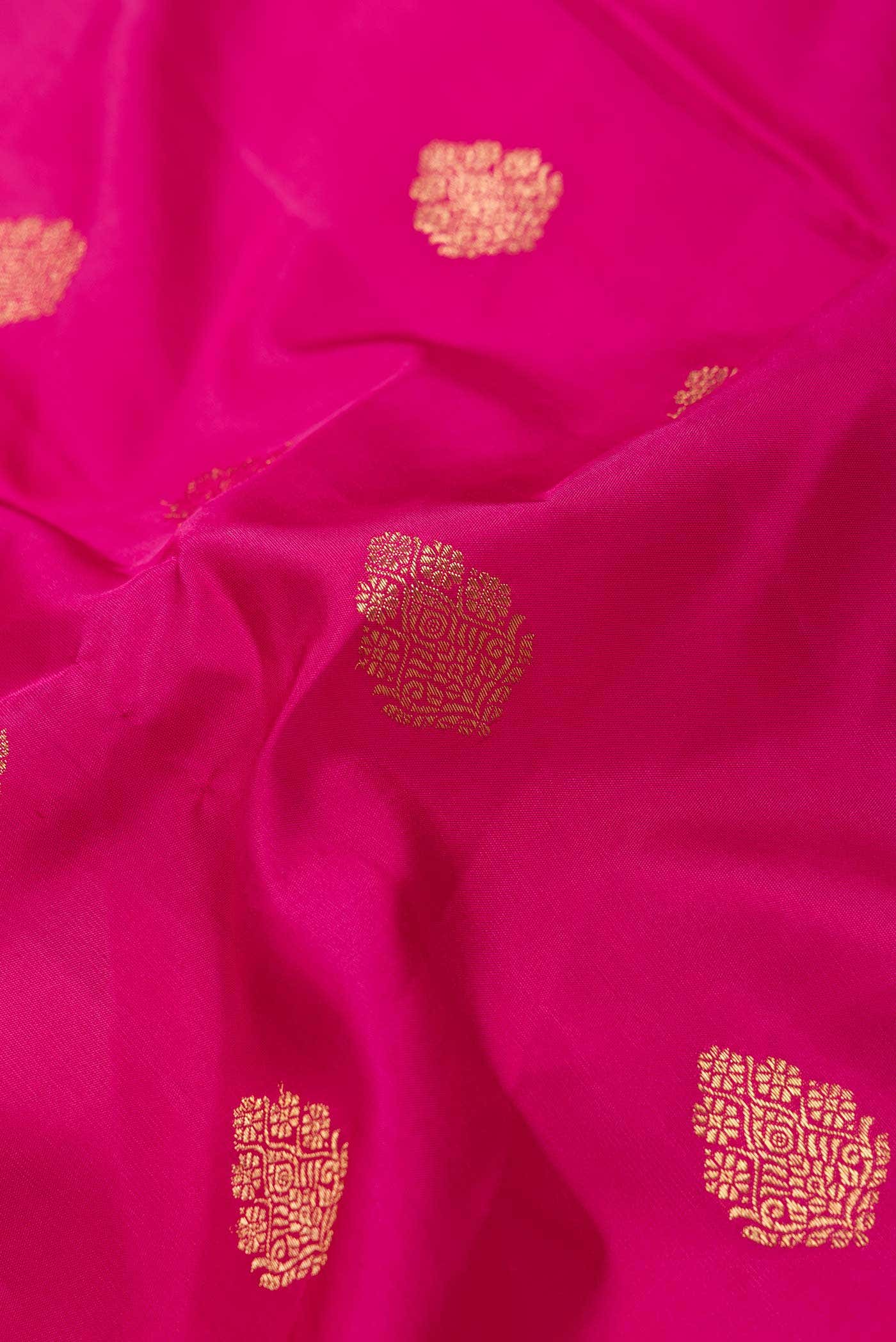 Pure Silk Pure Zari Pink Dual Tone Kanchipuram Saree