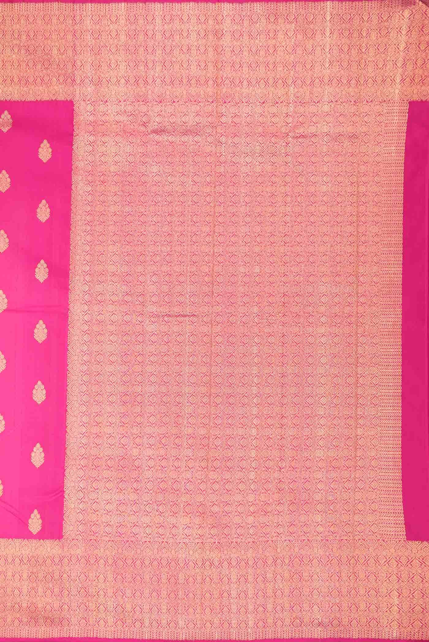 Pure Silk Pure Zari Pink Dual Tone Kanchipuram Saree