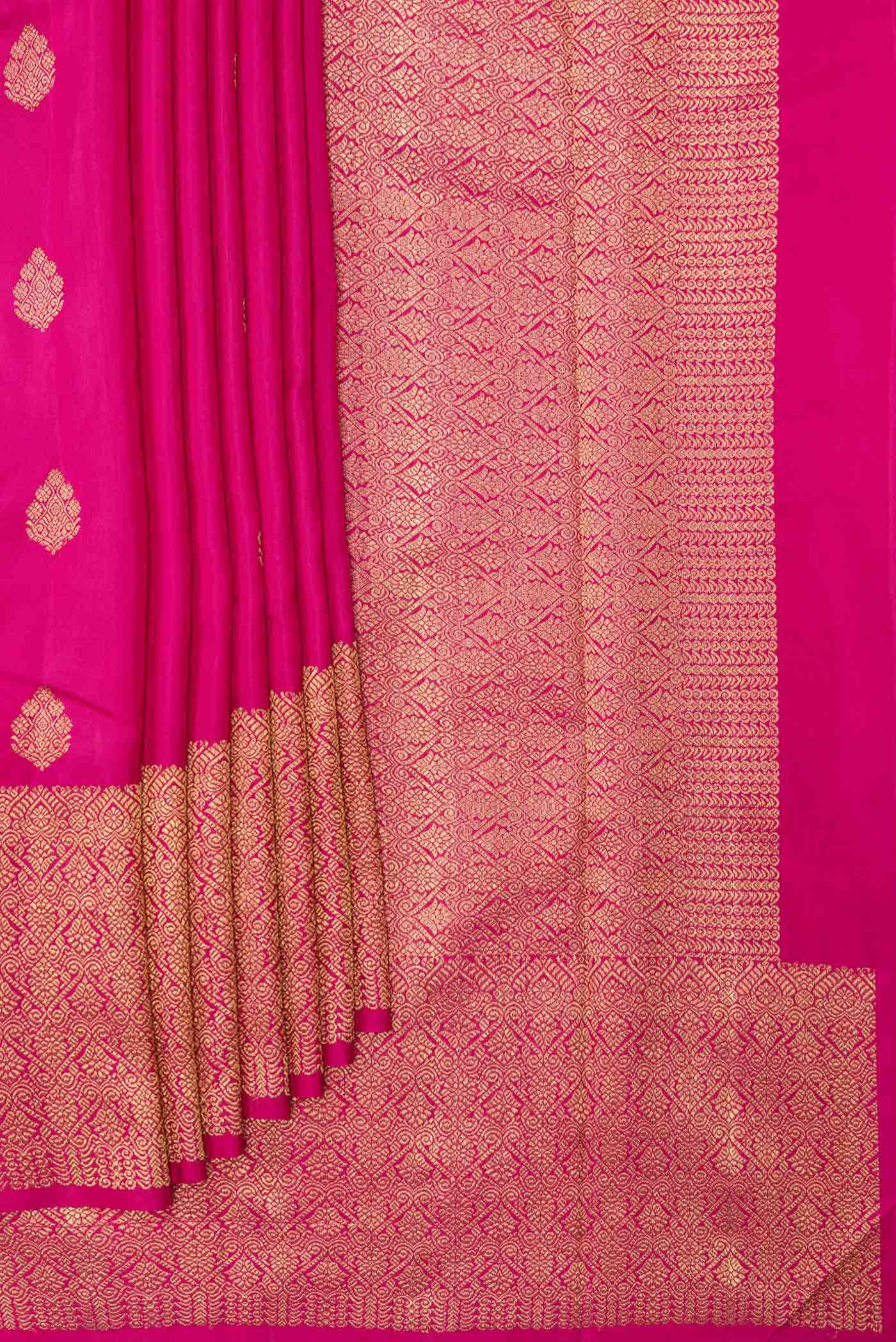 Pure Silk Pure Zari Pink Dual Tone Kanchipuram Saree