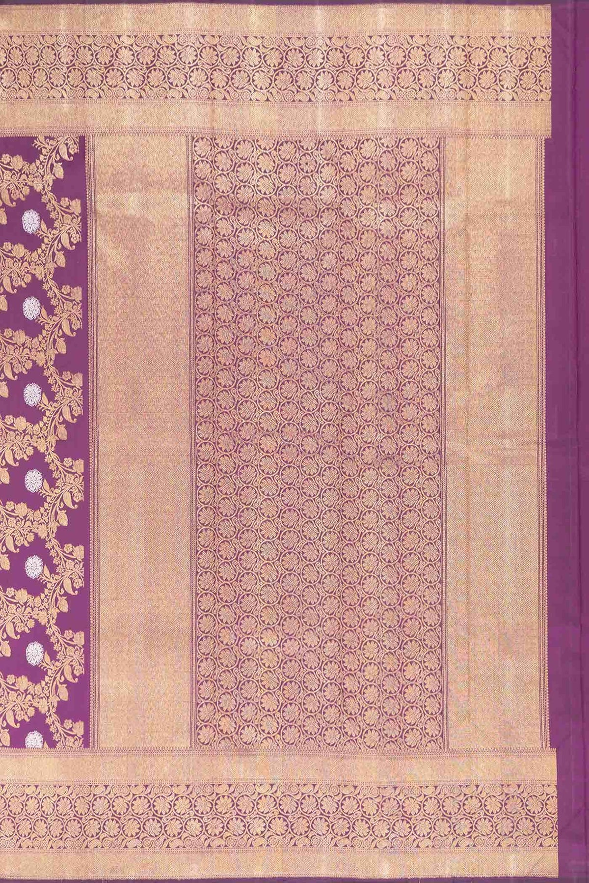 Pure Silk Pure Zari Purple Dual Tone Kanjivaram Saree