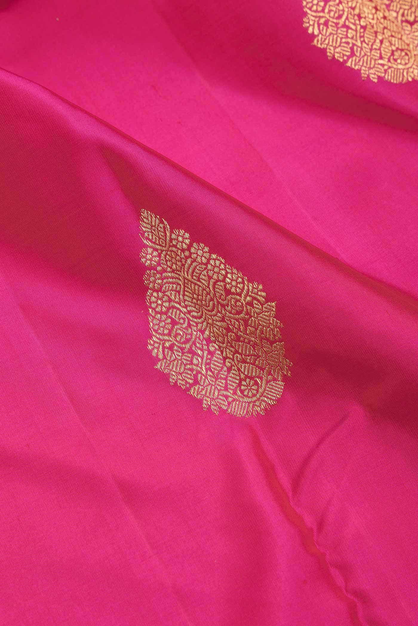 Pure Silk Pure Zari Pink Dual Tone Kanchipuram Saree