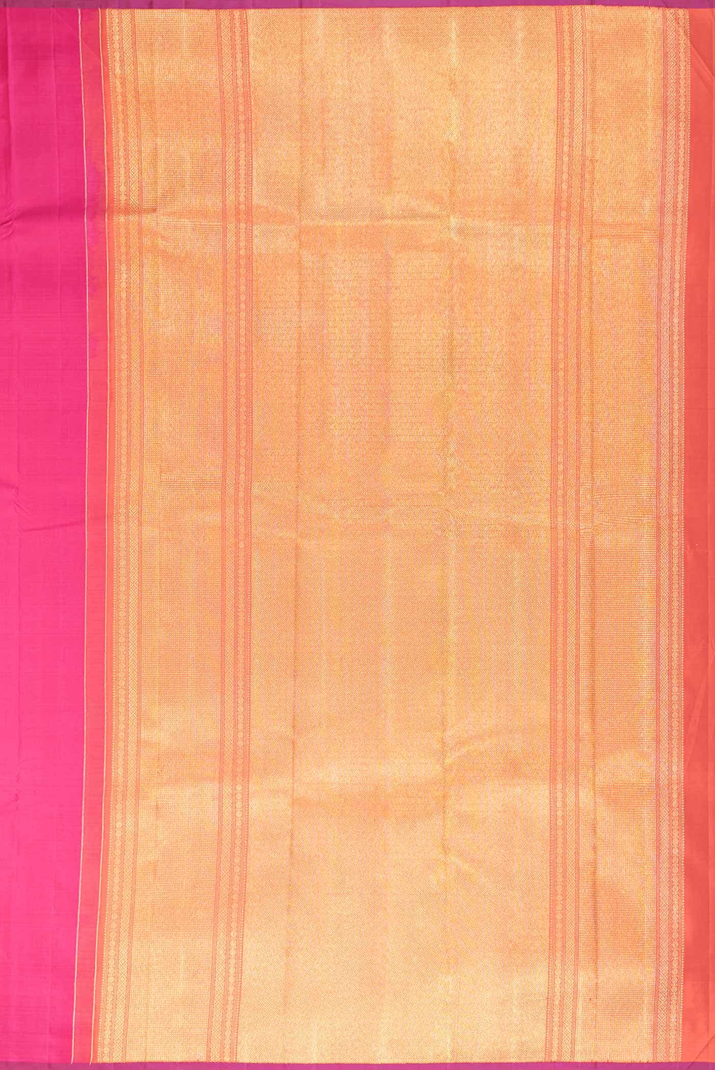 Pure Silk Pure Zari Pink Dual Tone Kanchipuram Saree