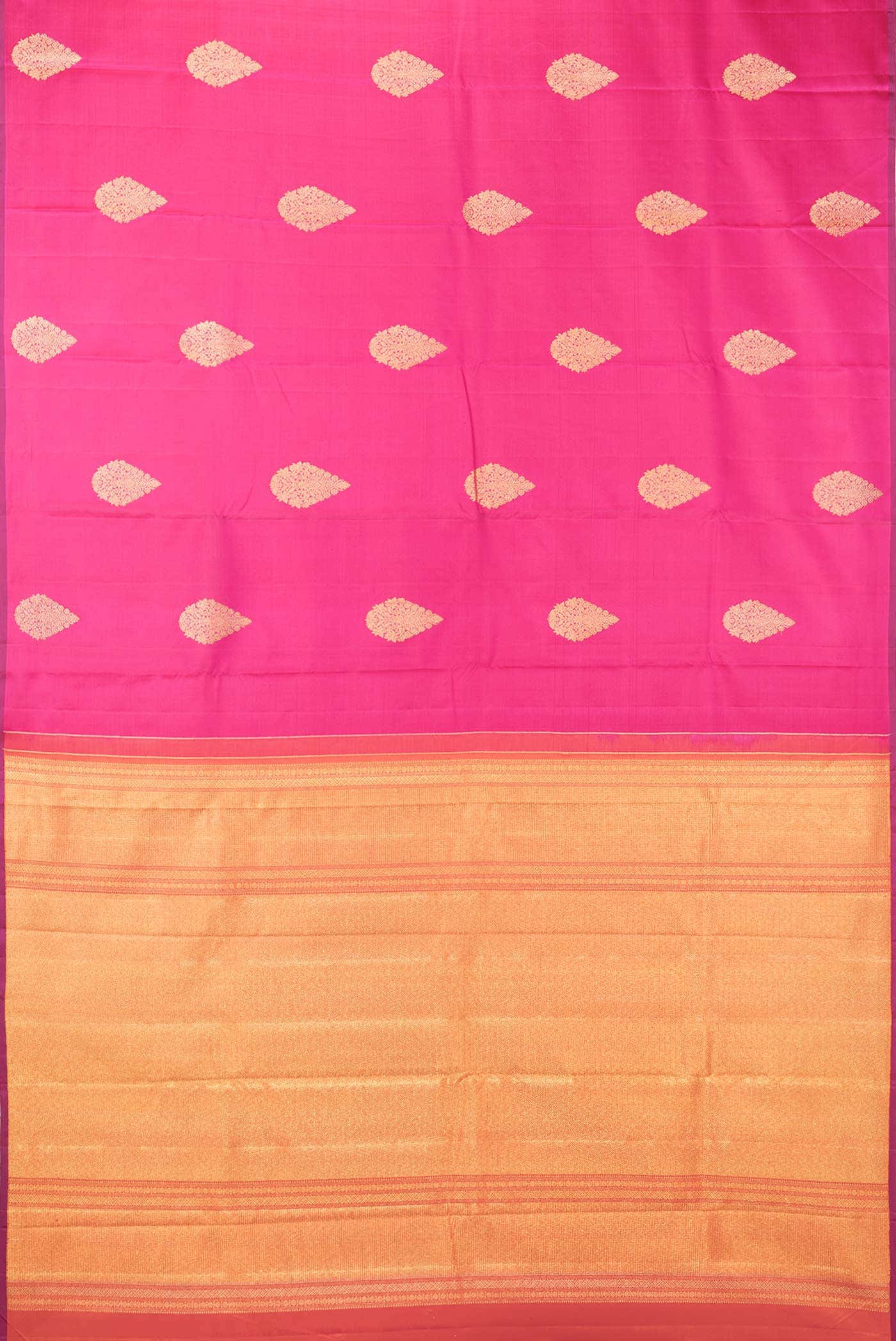 Pure Silk Pure Zari Pink Dual Tone Kanchipuram Saree