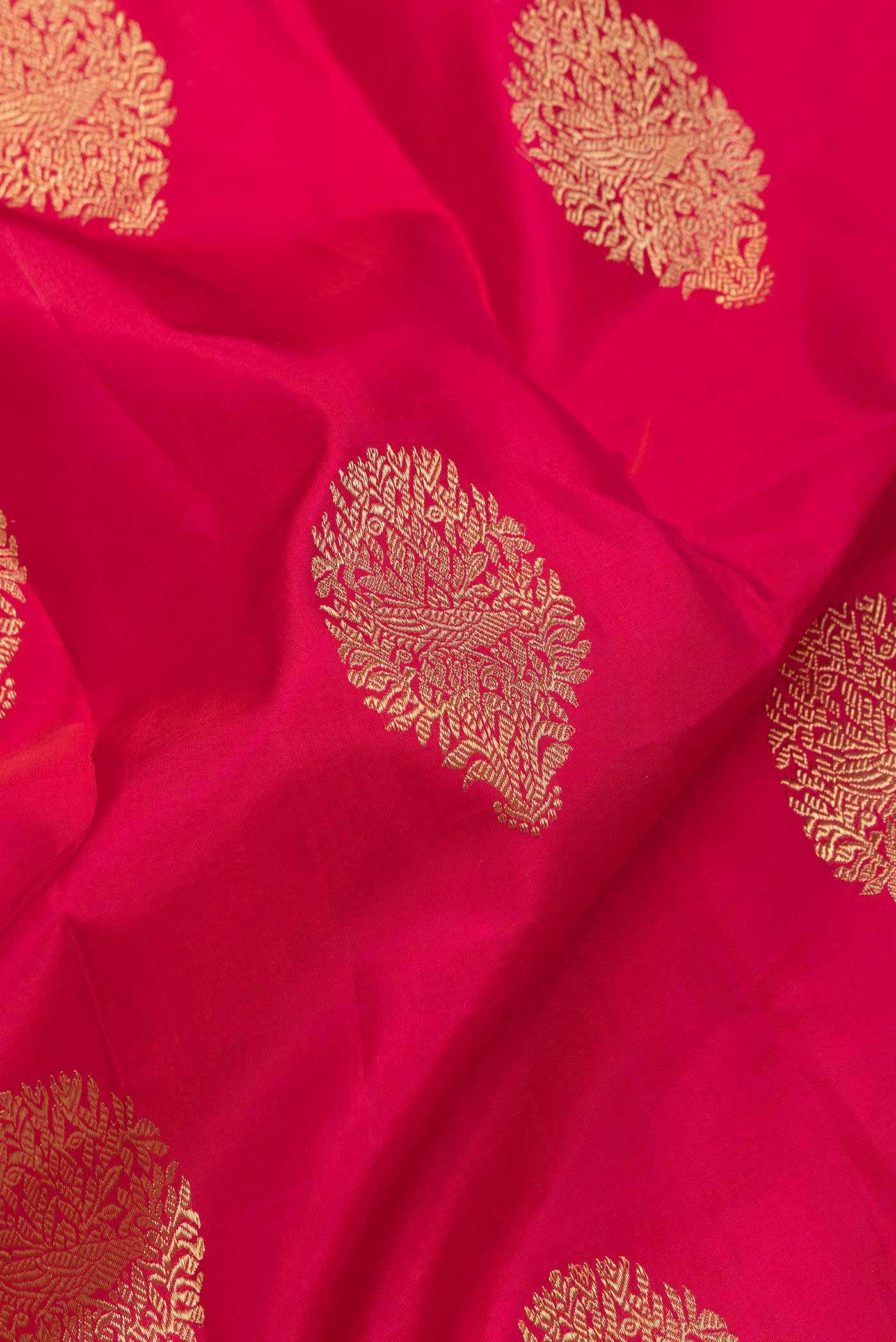 Pure Silk Pure Zari Dark Pink Dual Tone Kanchipuram Saree