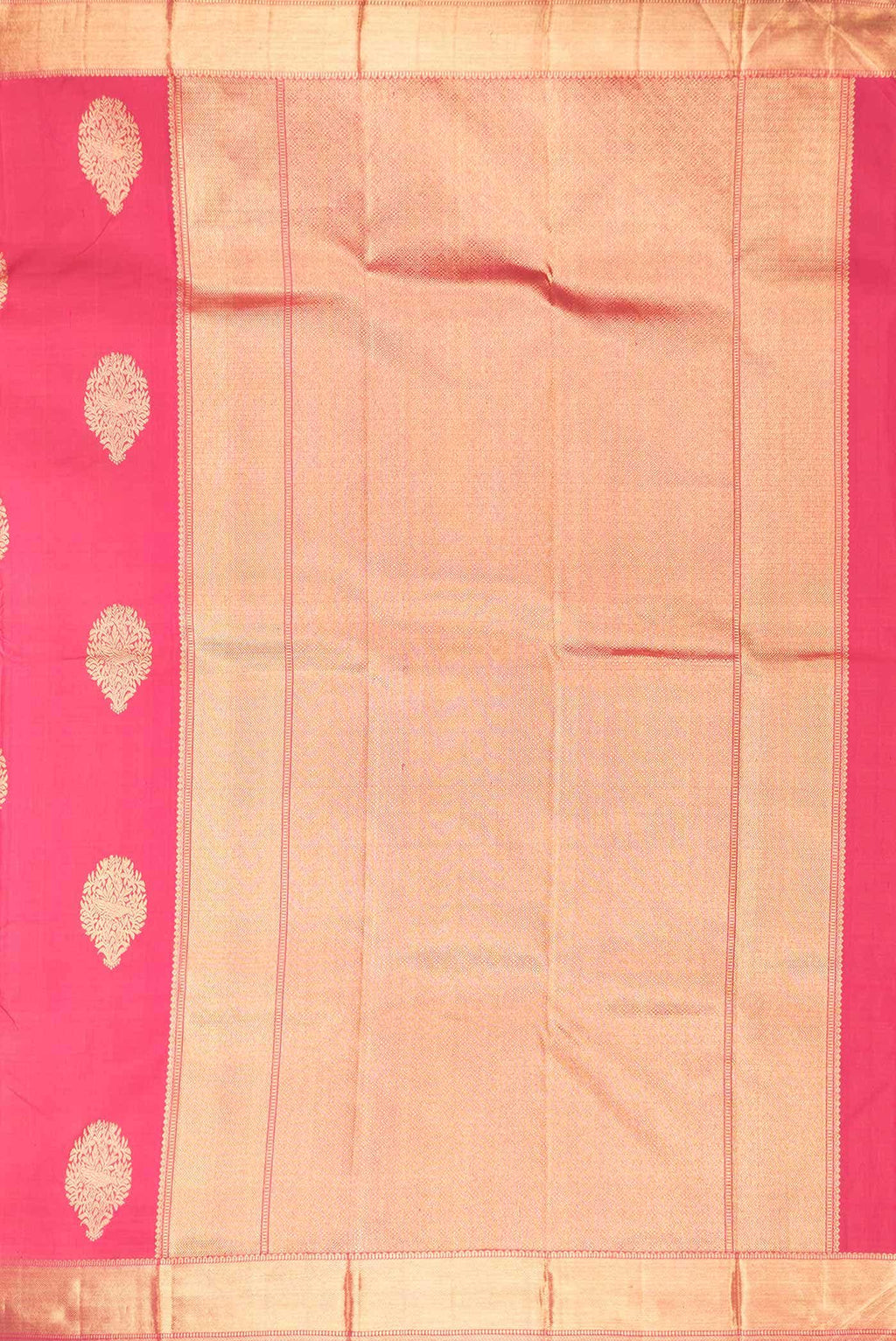 Pure Silk Pure Zari Dark Pink Dual Tone Kanchipuram Saree