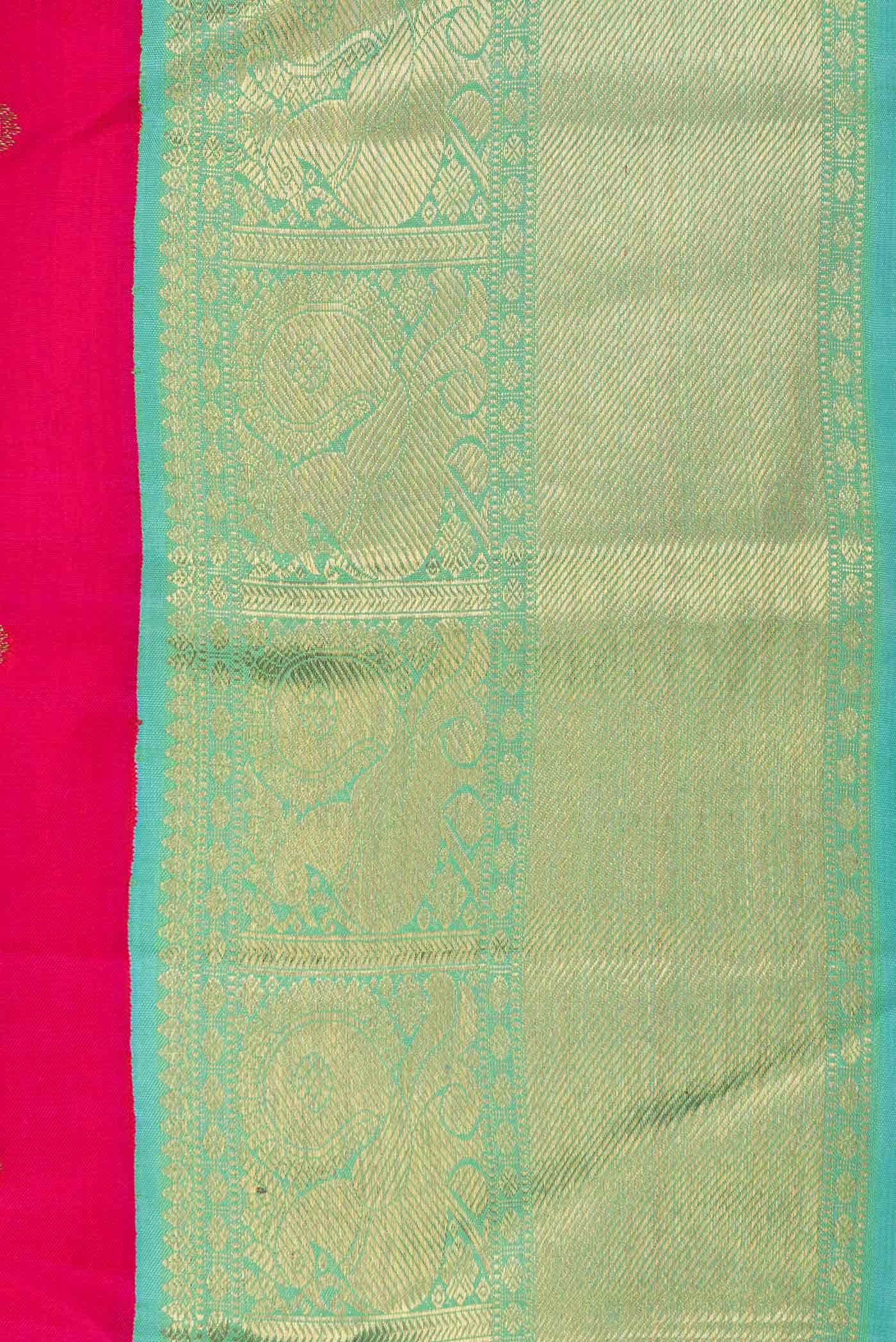 Pure Silk Pure Zari Pink Dual Tone Kanchipuram Saree