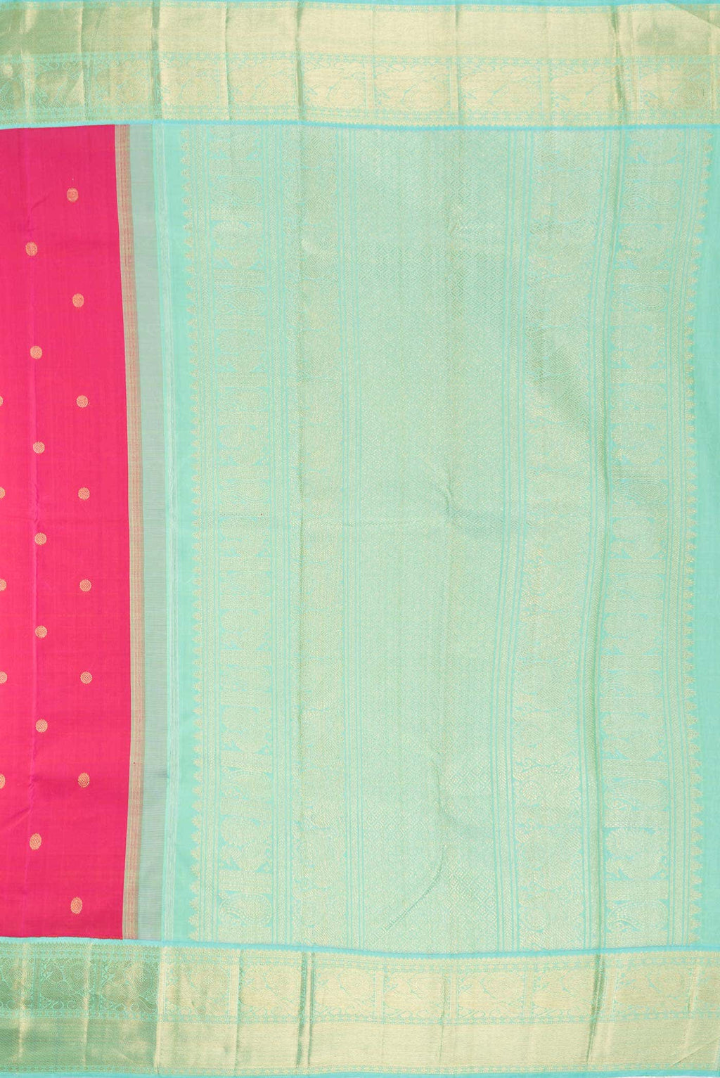 Pure Silk Pure Zari Pink Dual Tone Kanchipuram Saree