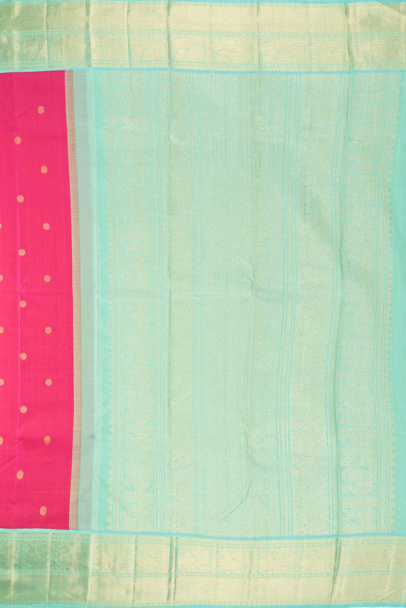 Pure Silk Pure Zari Pink Dual Tone Kanchipuram Saree