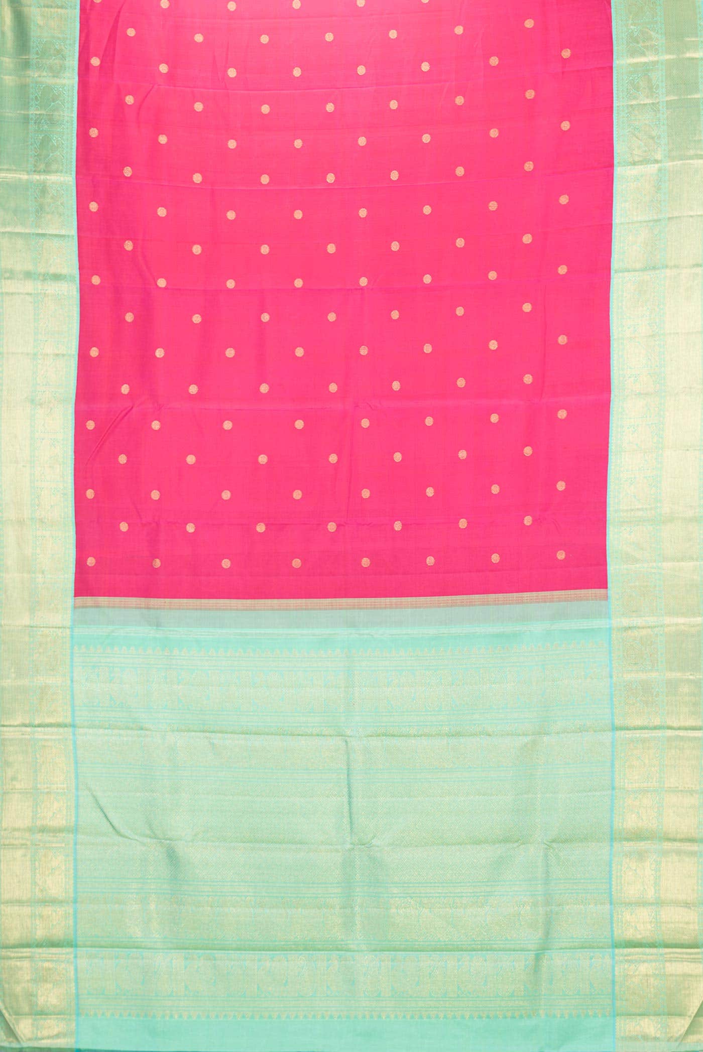 Pure Silk Pure Zari Pink Dual Tone Kanchipuram Saree