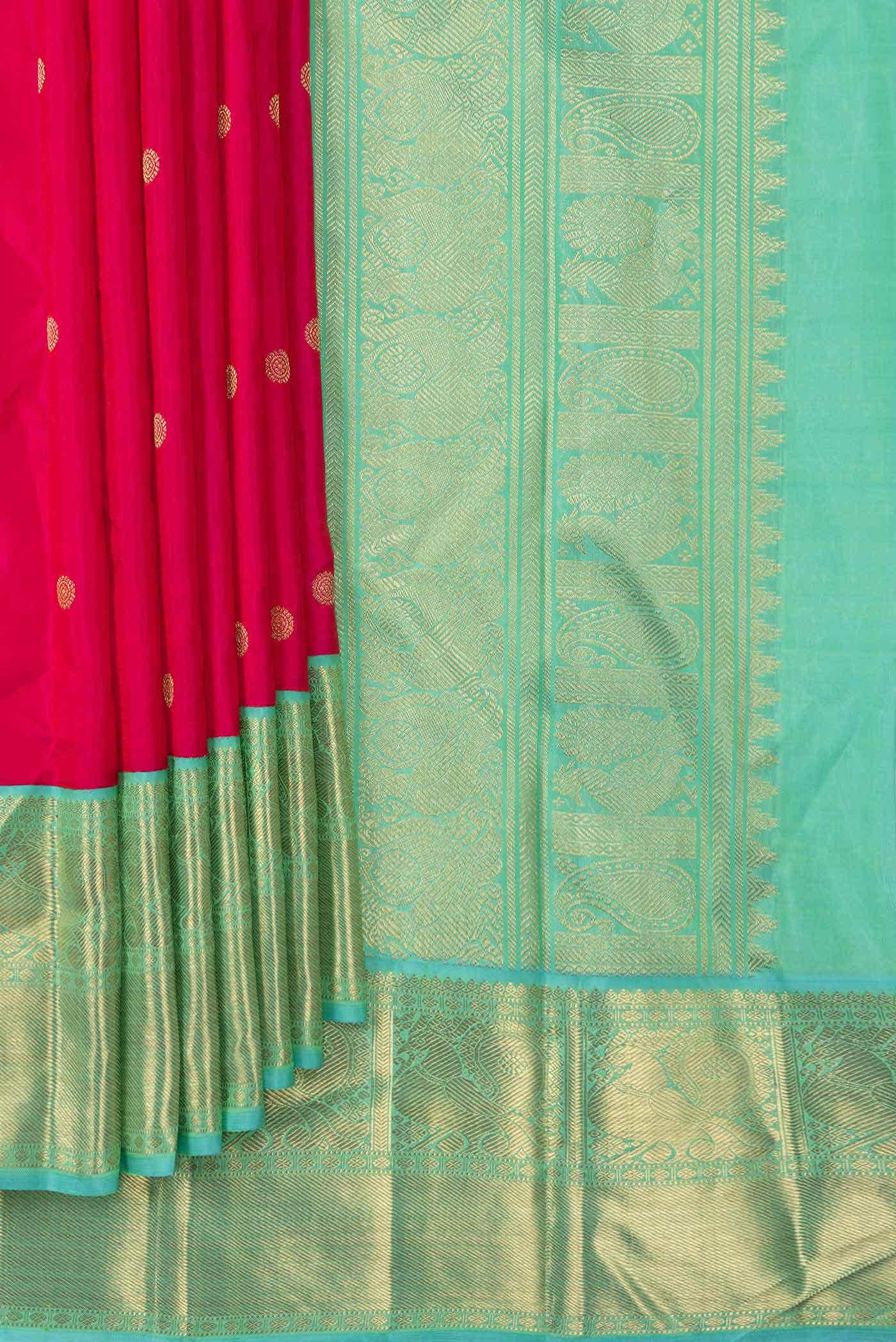 Pure Silk Pure Zari Pink Dual Tone Kanchipuram Saree