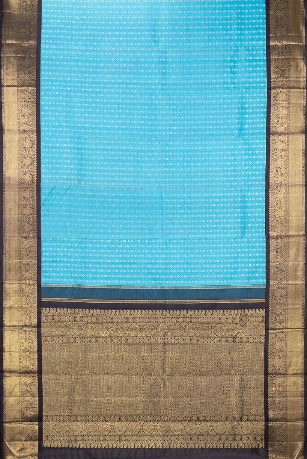 Pure Silk Pure Zari Sky Blue Dual Tone Kanchipuram Saree