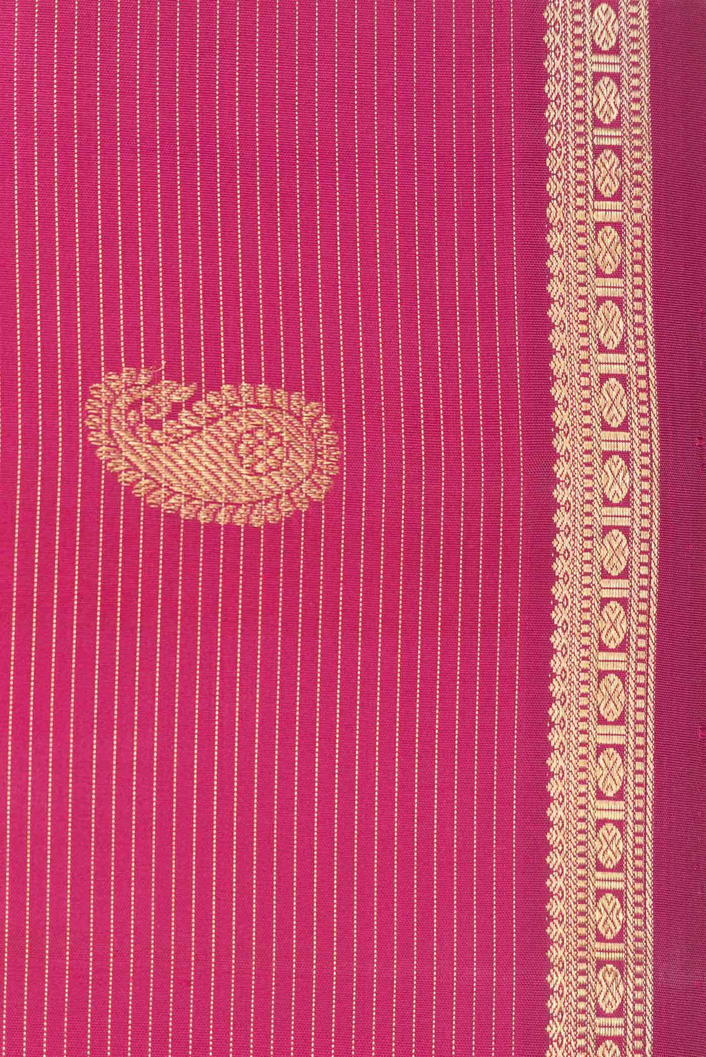 Pure Silk Pure Zari Magenta Kanchipuram Saree