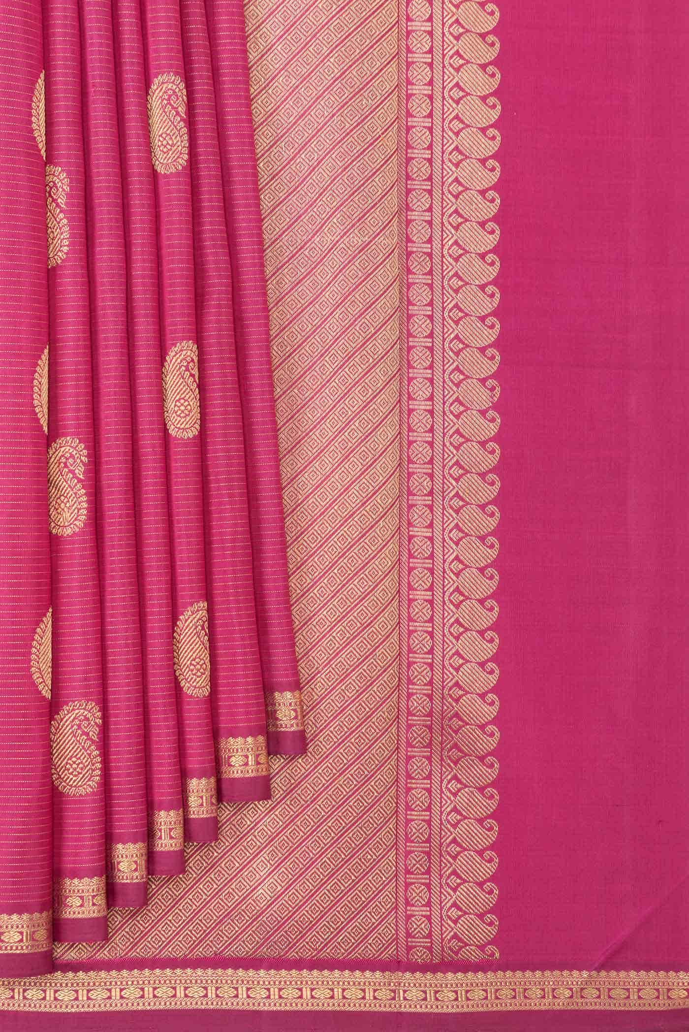 Pure Silk Pure Zari Magenta Kanchipuram Saree