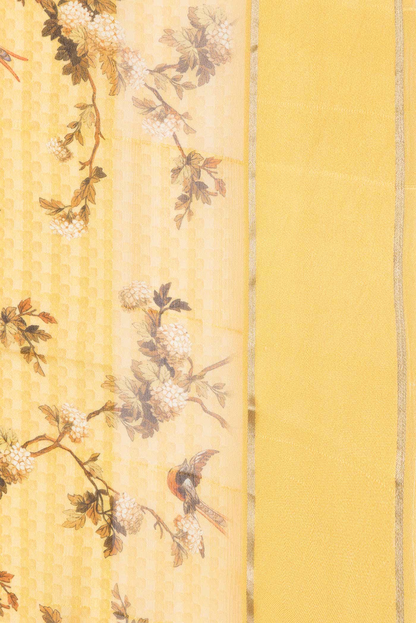 Mustard Dual Tone Georgette Saree