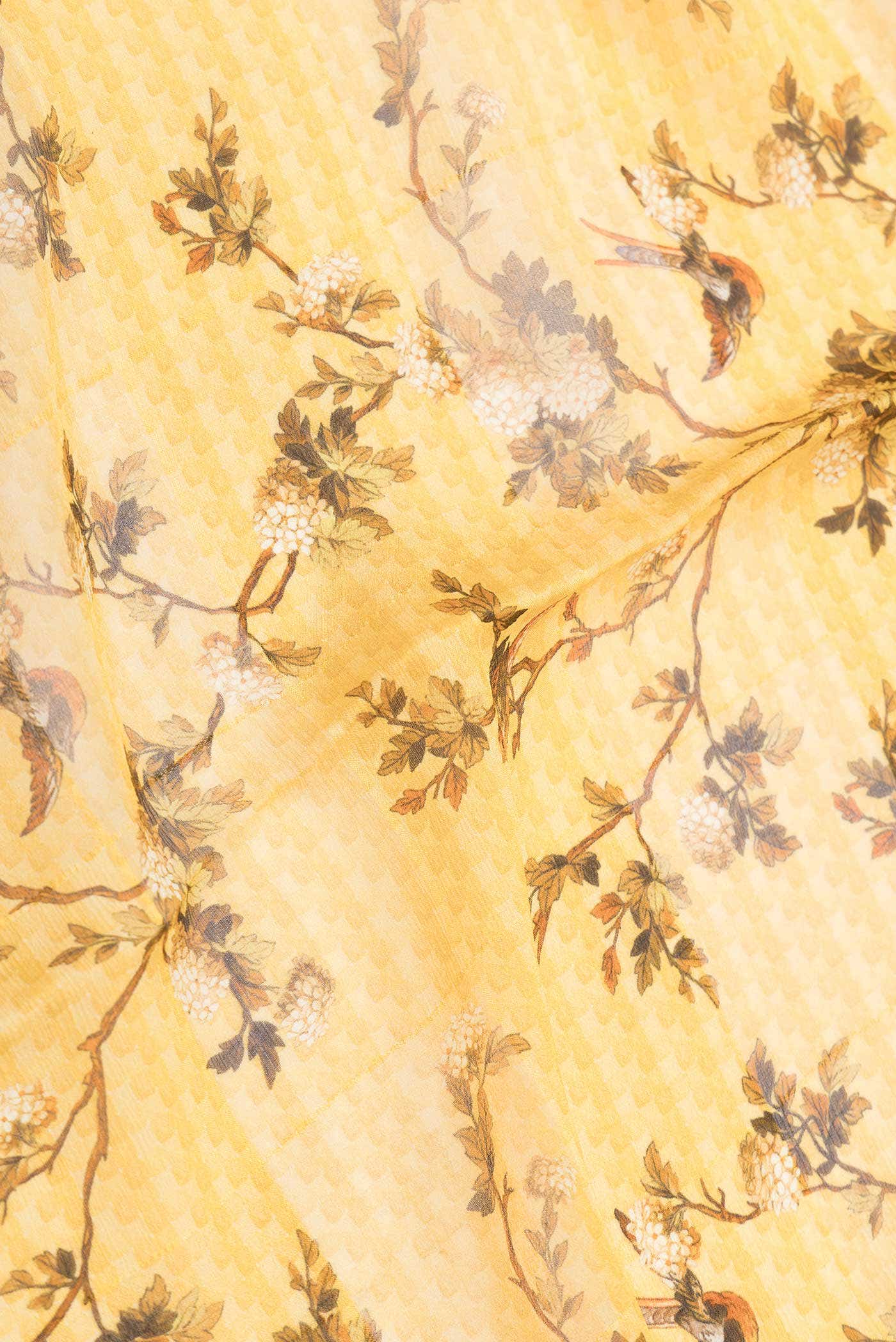 Mustard Dual Tone Georgette Saree